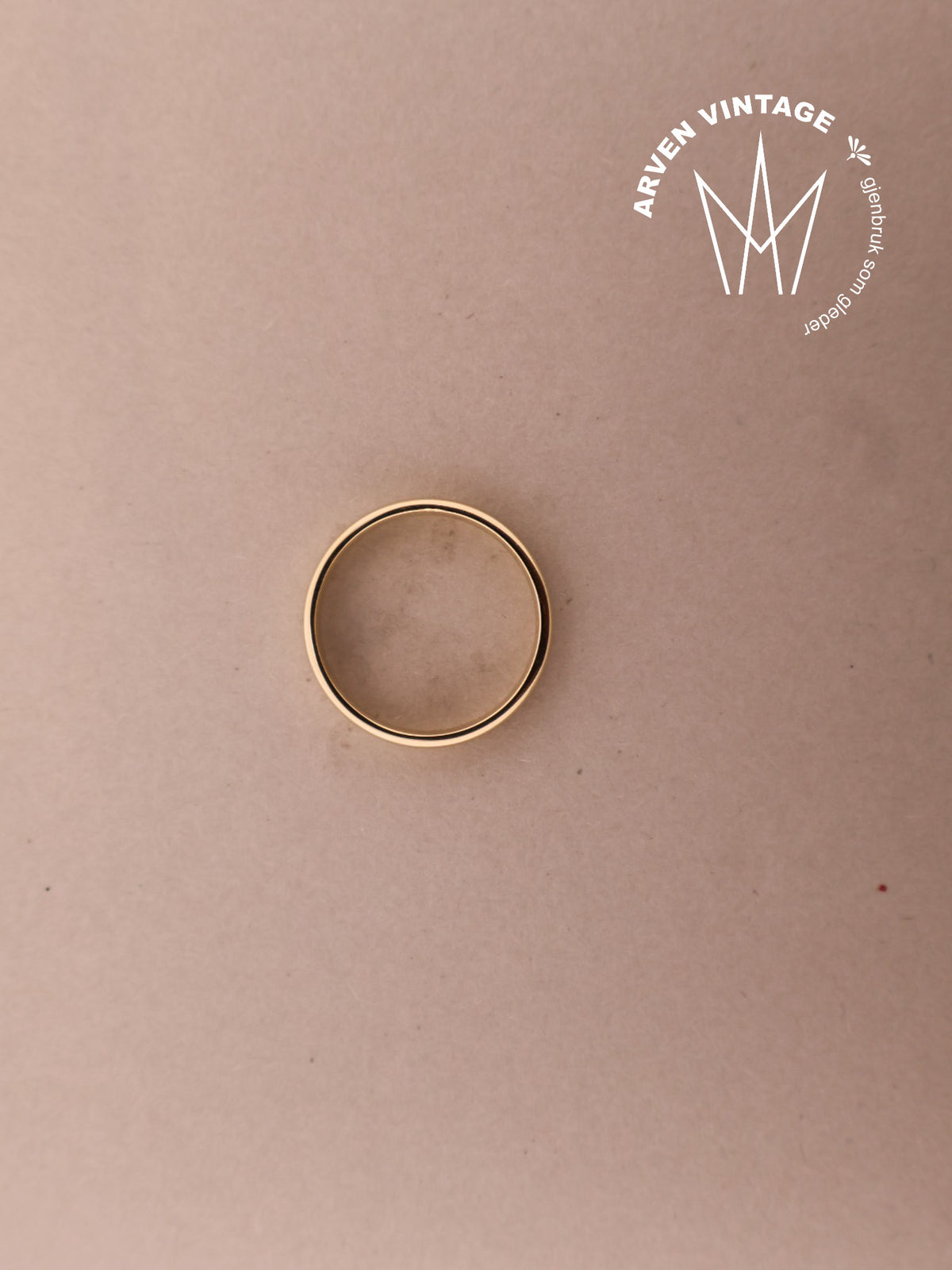 Vintage glatt ring gult gull