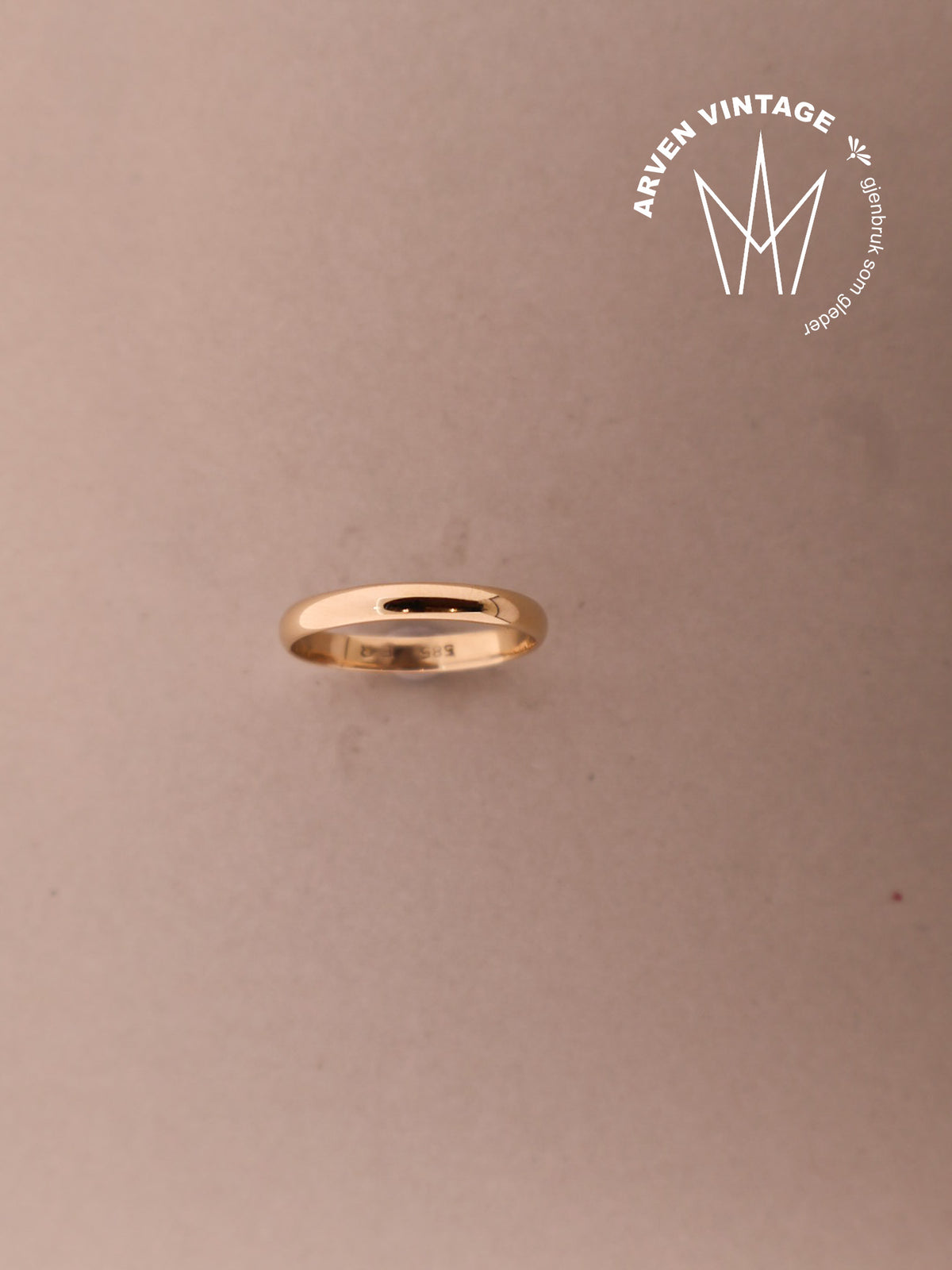 Vintage glatt ring gult gull