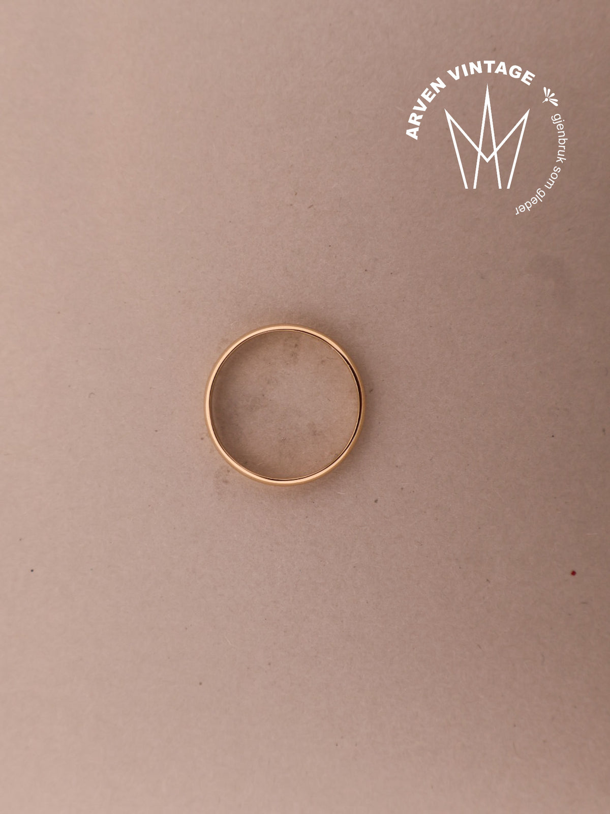 Vintage glatt ring gult gull
