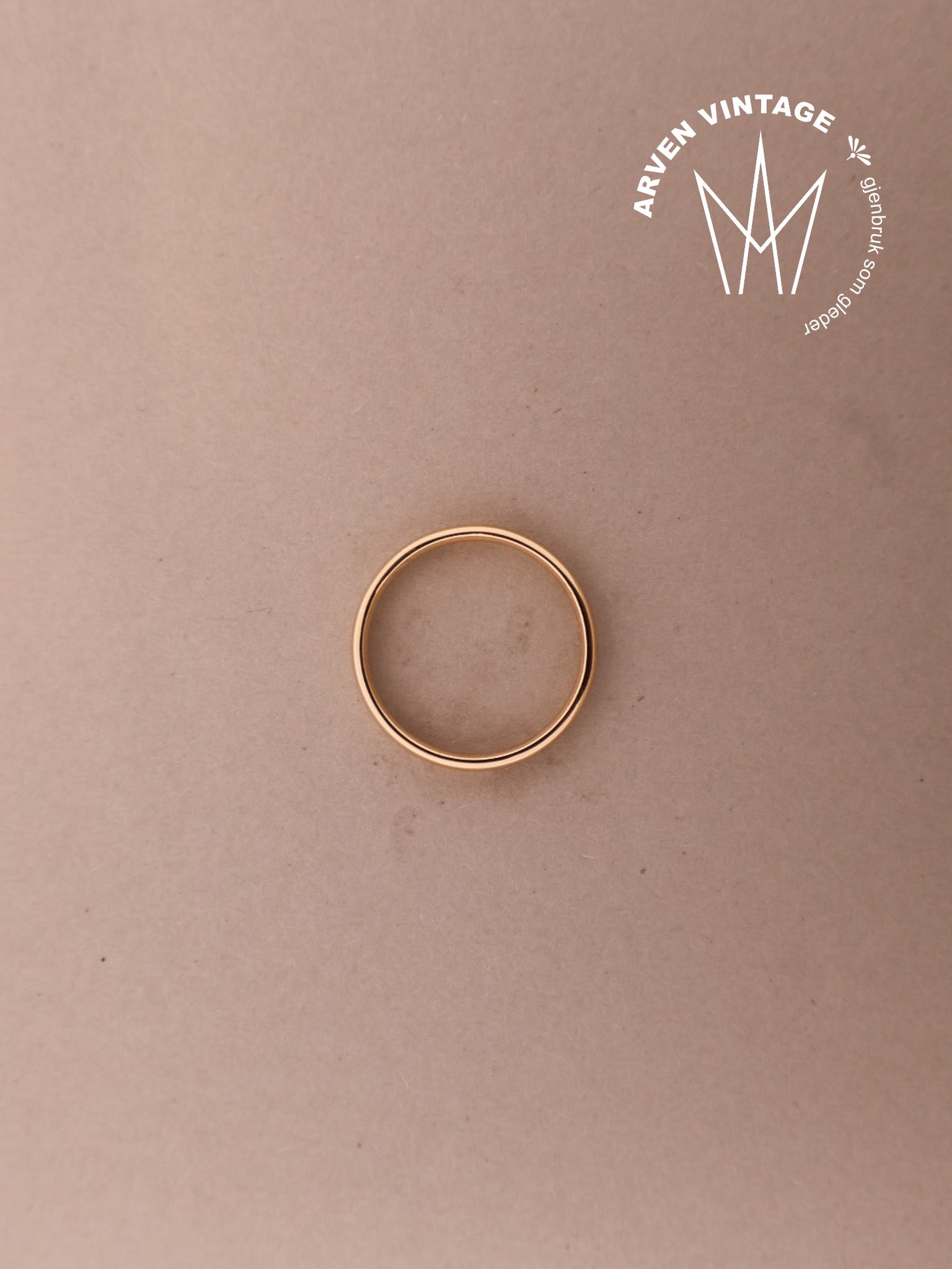 Vintage glatt ring gult gull