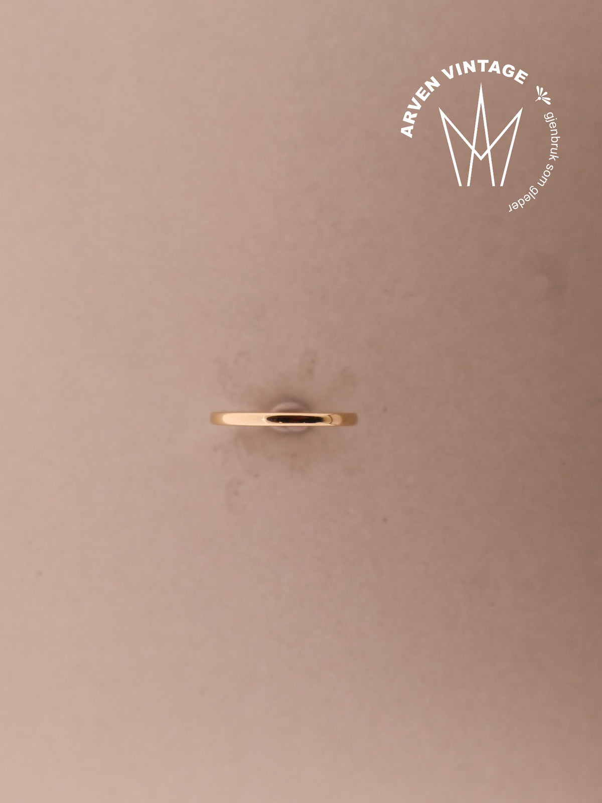 Vintage glatt ring gult gull