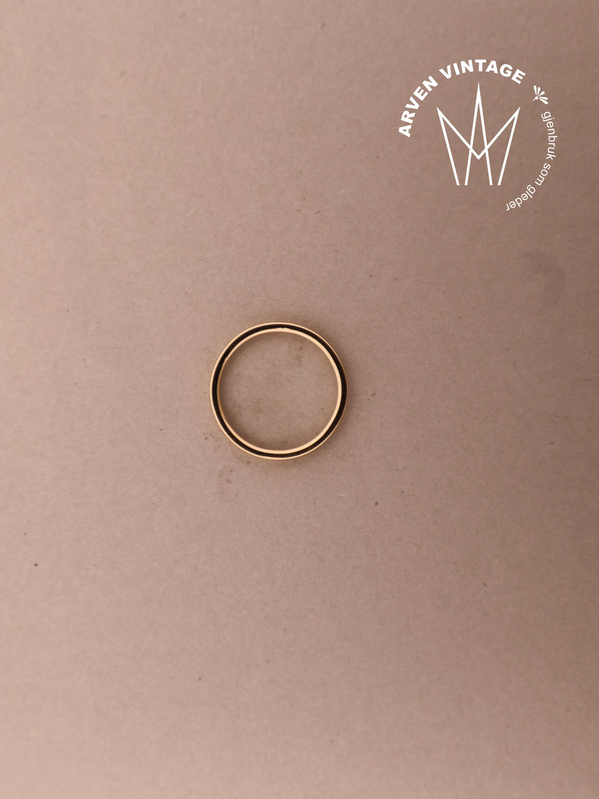 Vintage glatt ring gult gull
