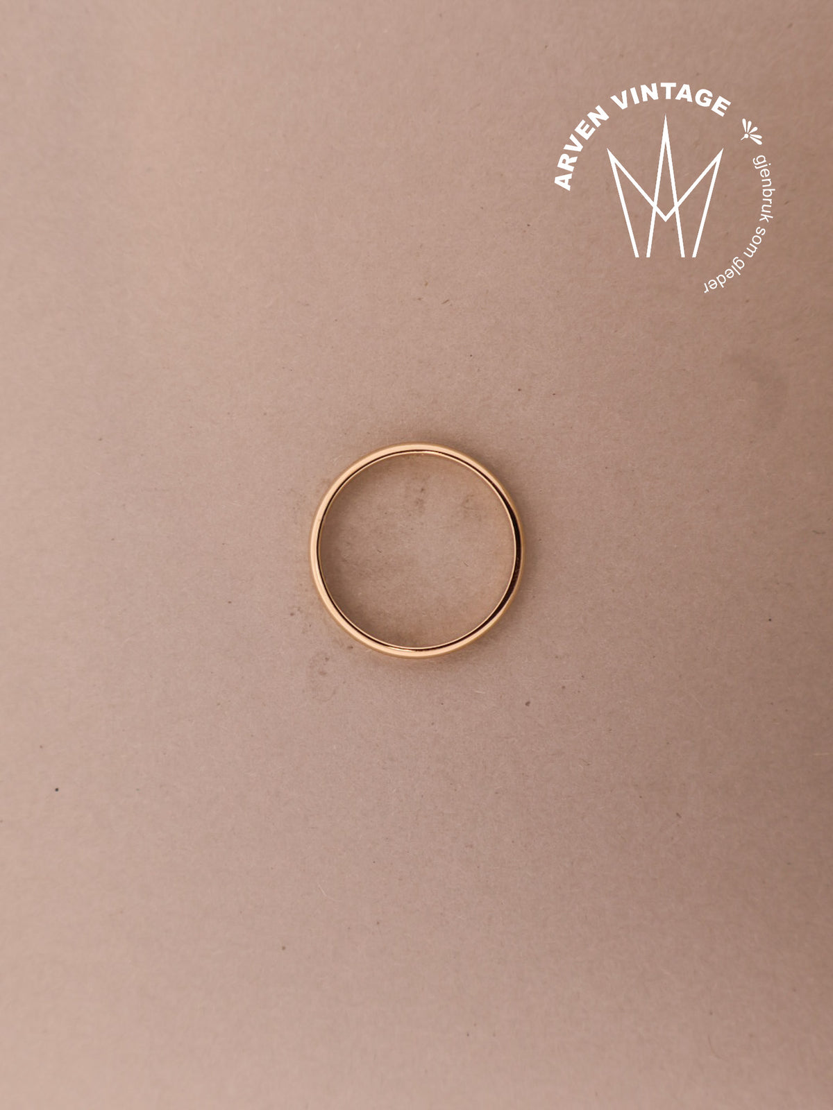Vintage glatt ring gult gull