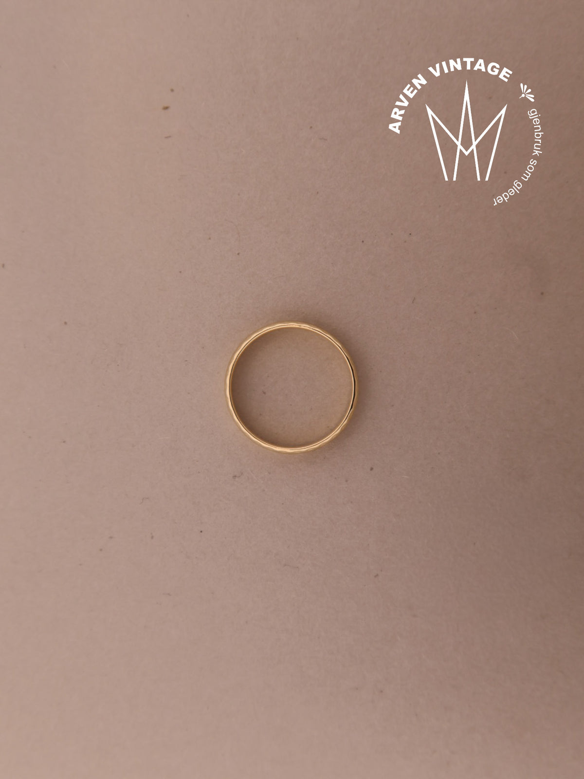Vintage glatt ring gult gull str.53