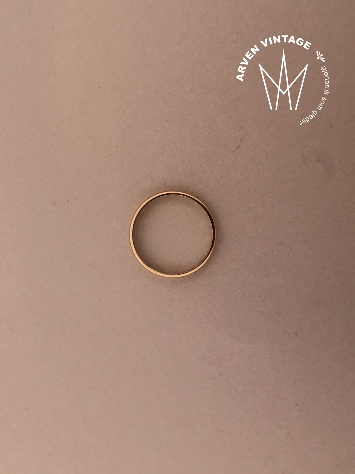 Vintage glatt ring gult gull str.59