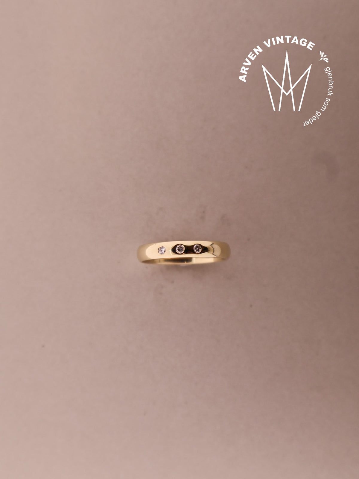 Vintage ring gult gull str.56