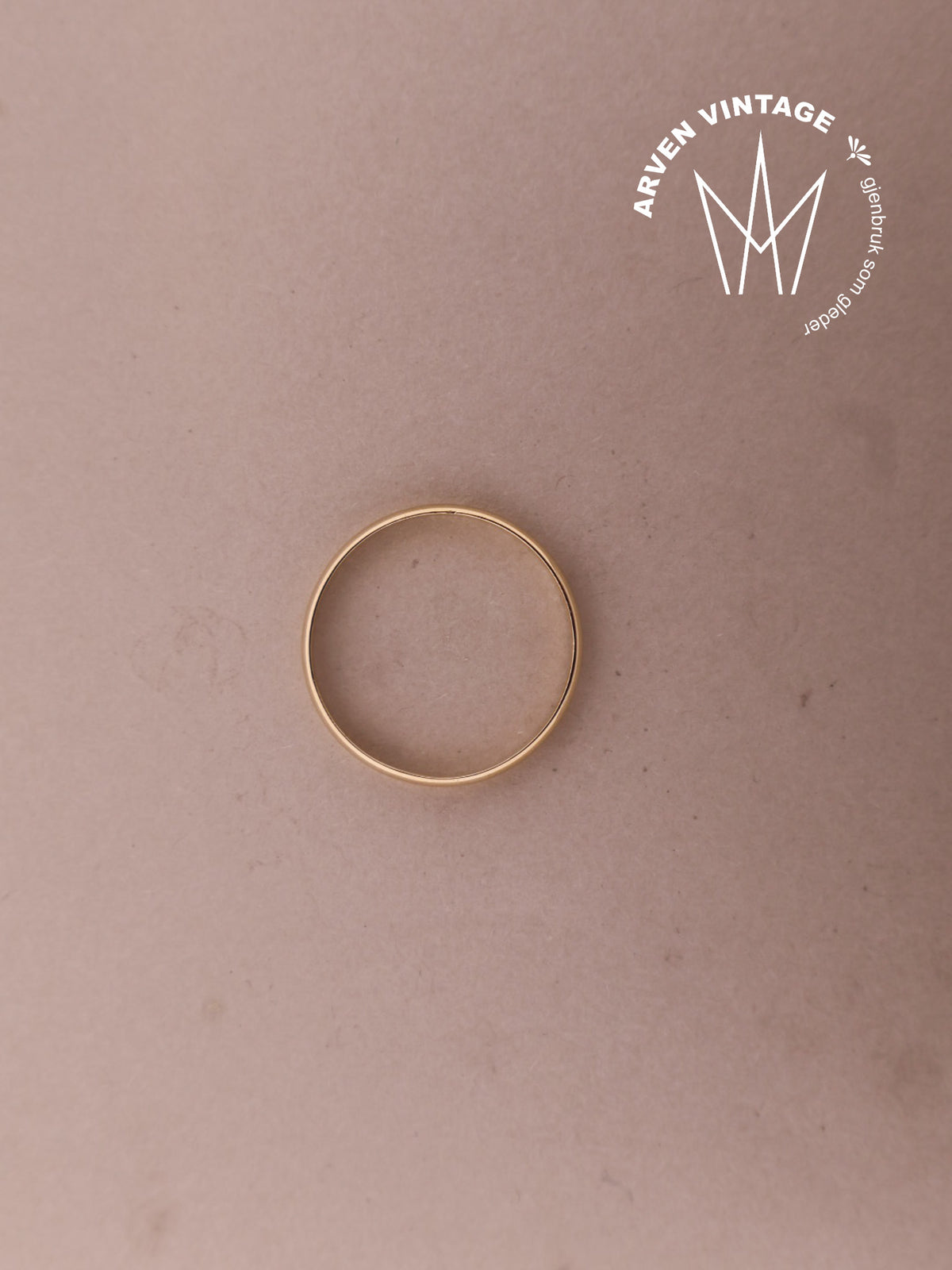 Vintage glatt ring gult gull str.71