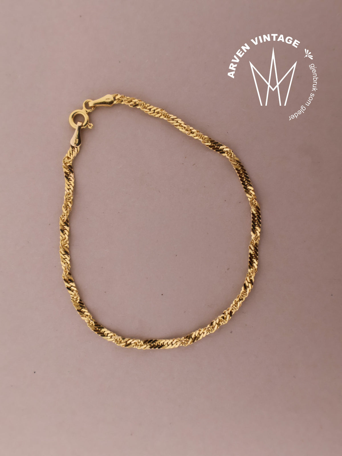 Vintage armbånd gult gull