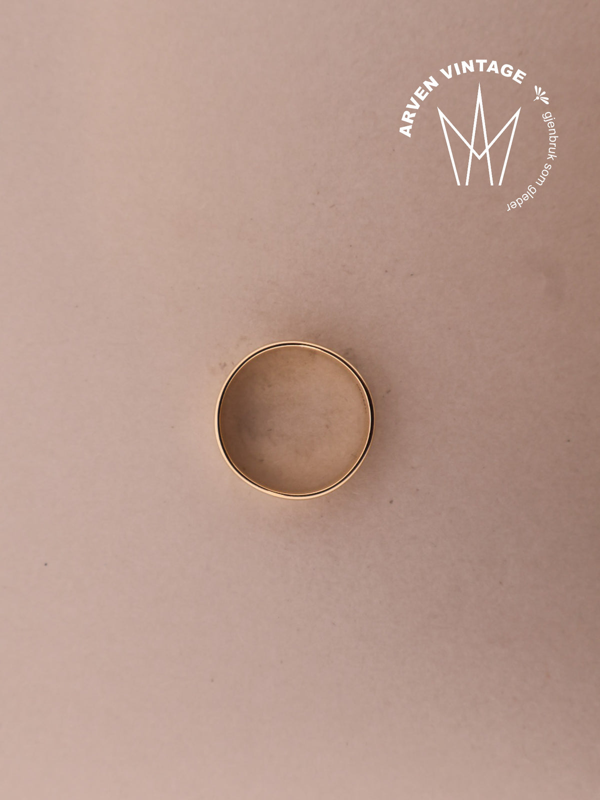 Vintage glatt ring gult gull str.61