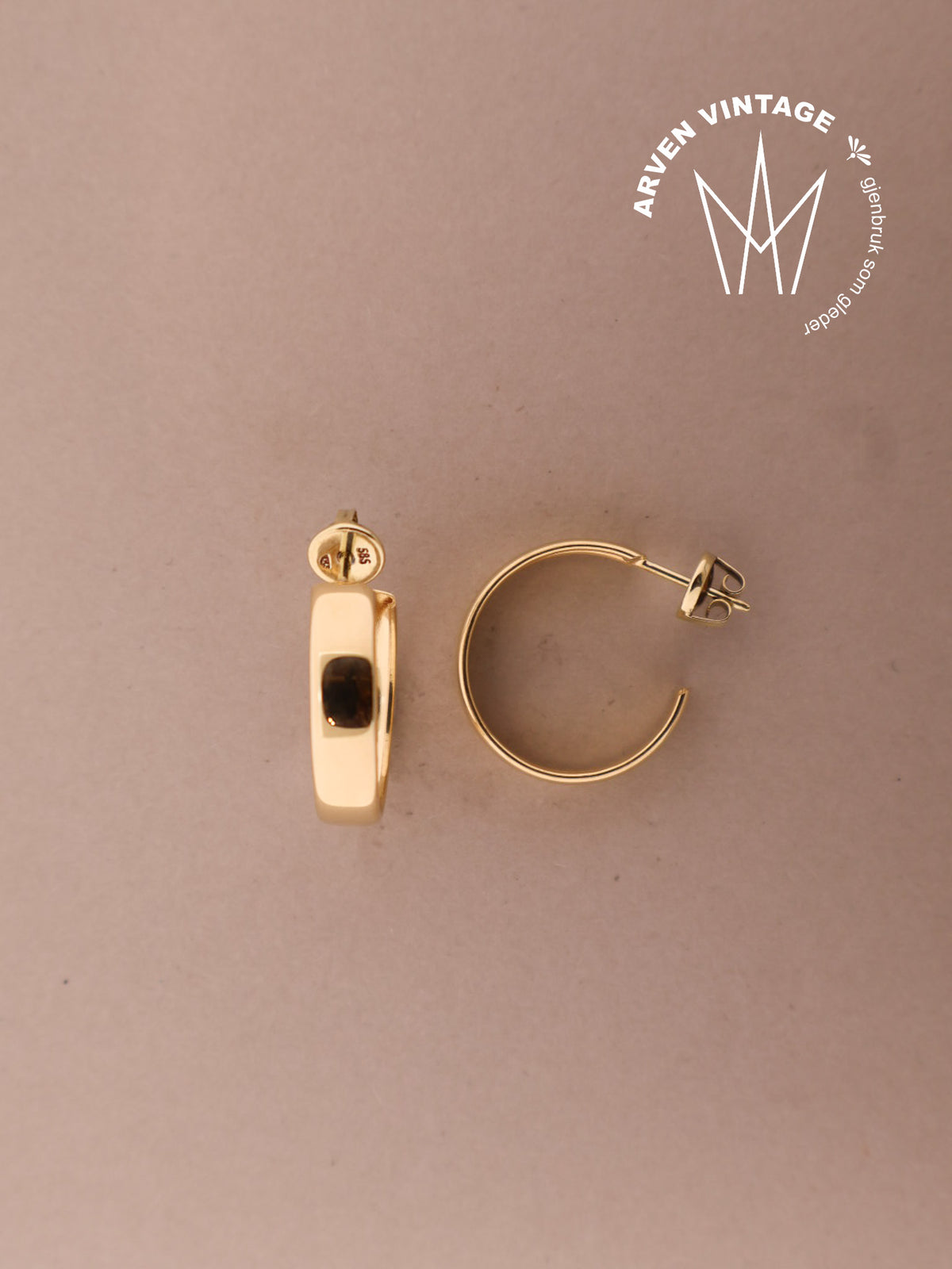 Vintage ørepynt gult gull