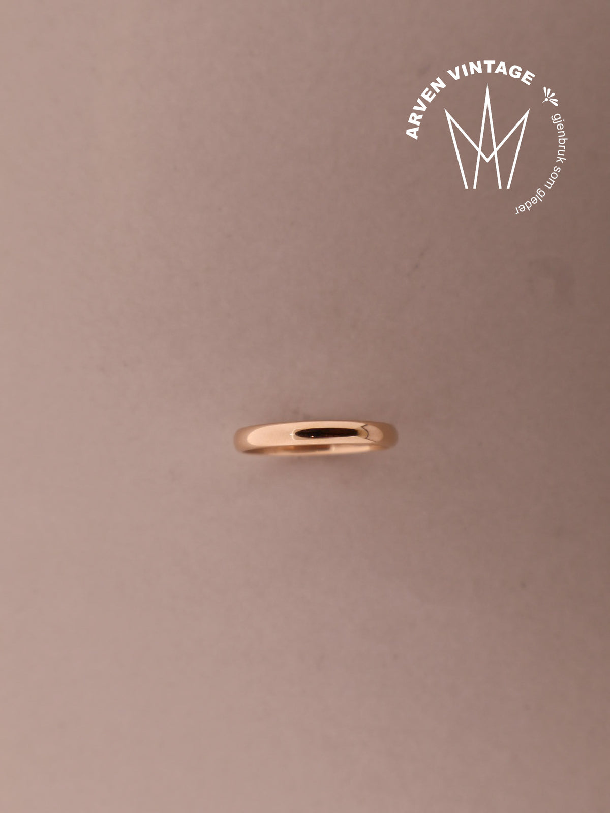 Vintage glatt ring gult gull str.60