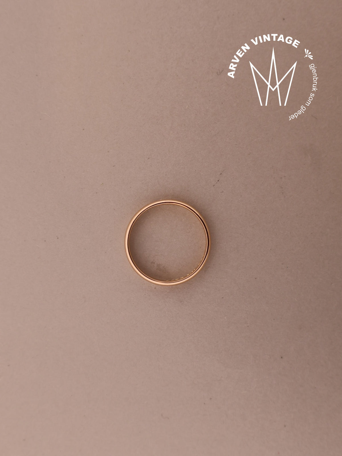Vintage glatt ring gult gull str.60