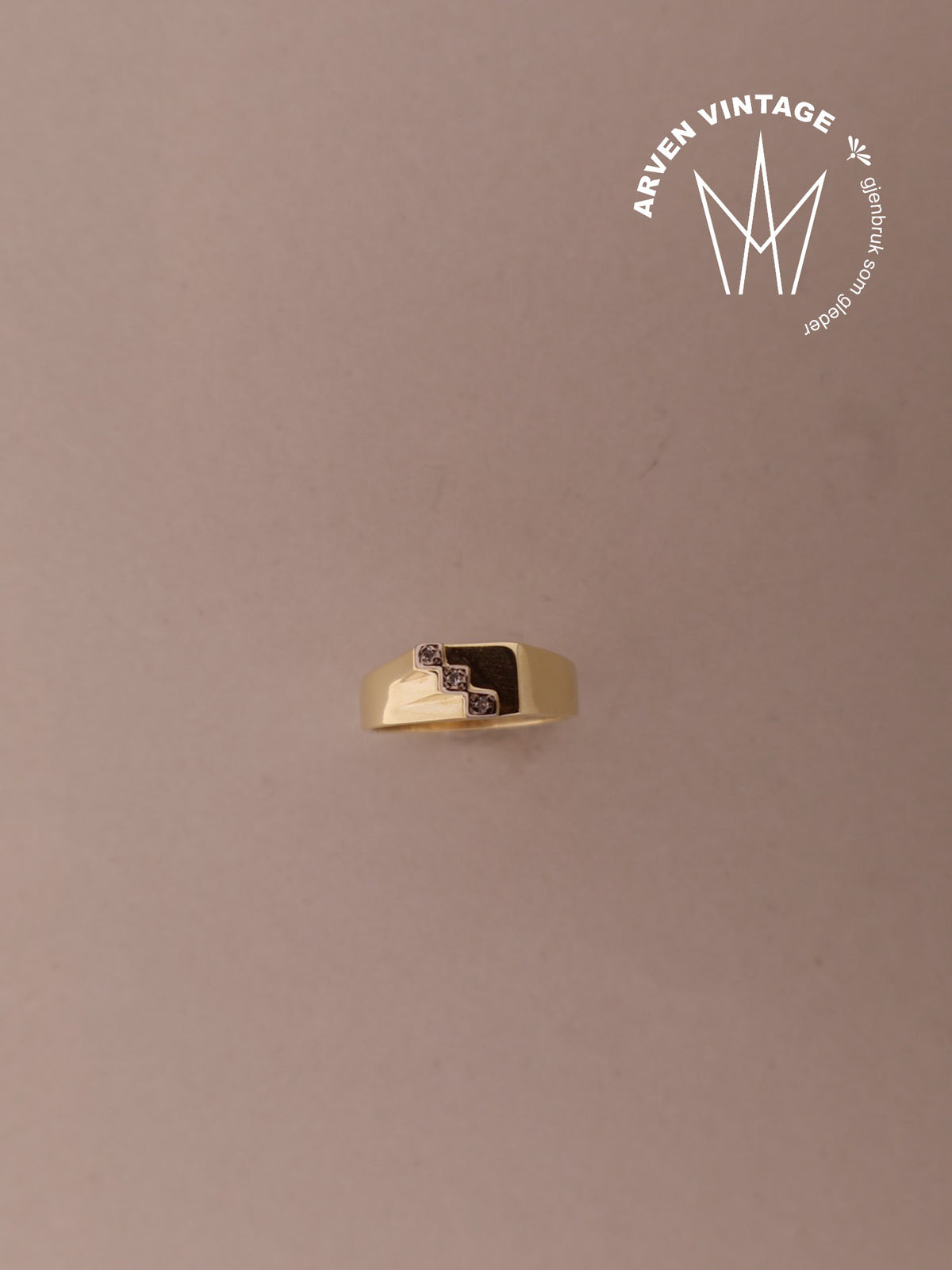 Vintage ring gult gull str.52