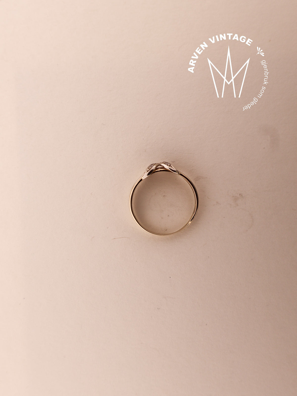 Vintage ring in yellow gold, size 55