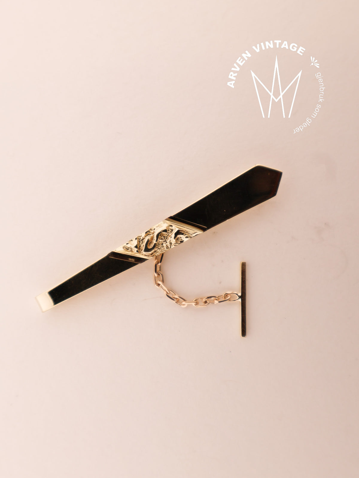 Vintage tie clip yellow gold