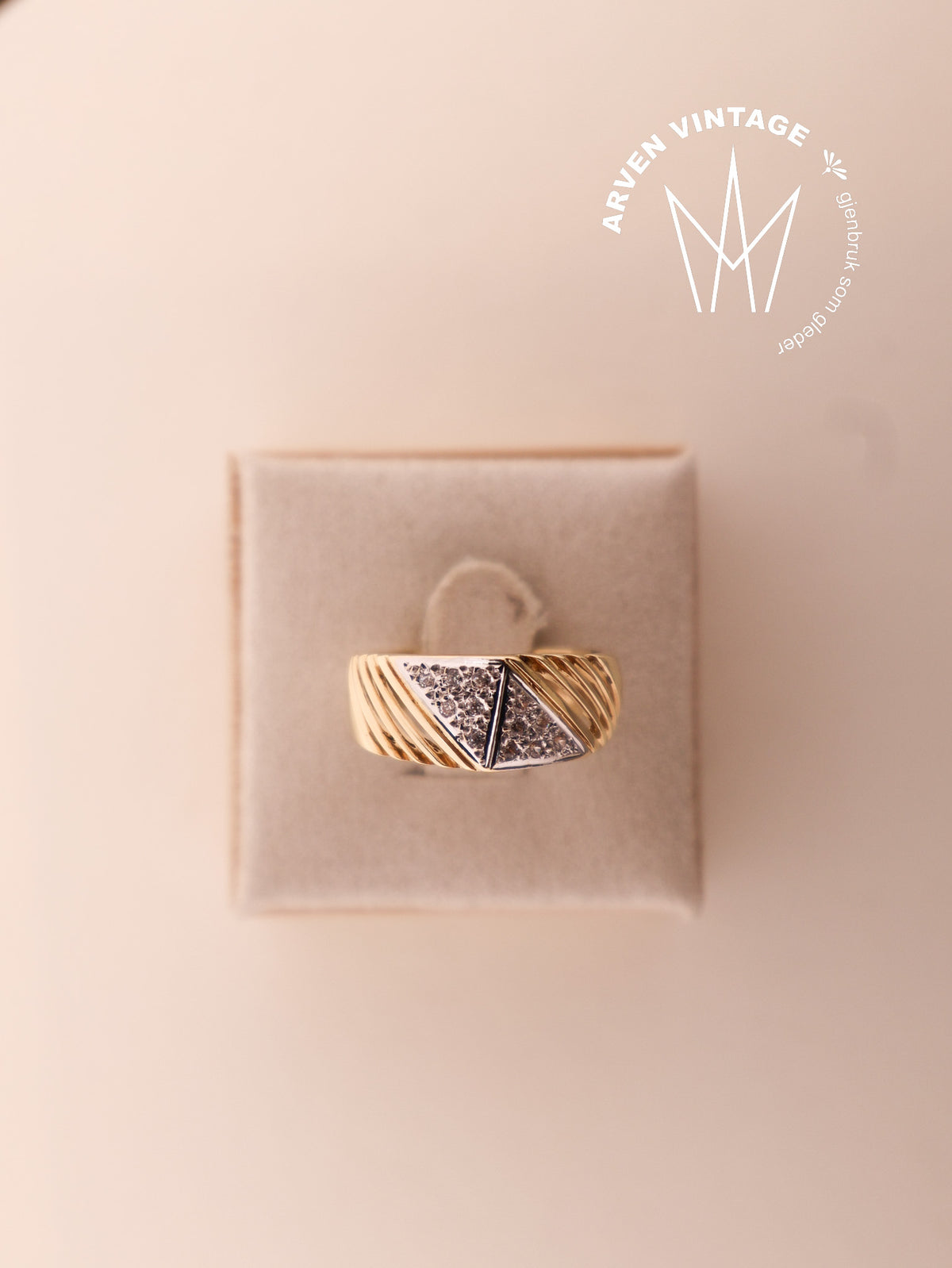 Vintage diamond ring yellow gold size 54