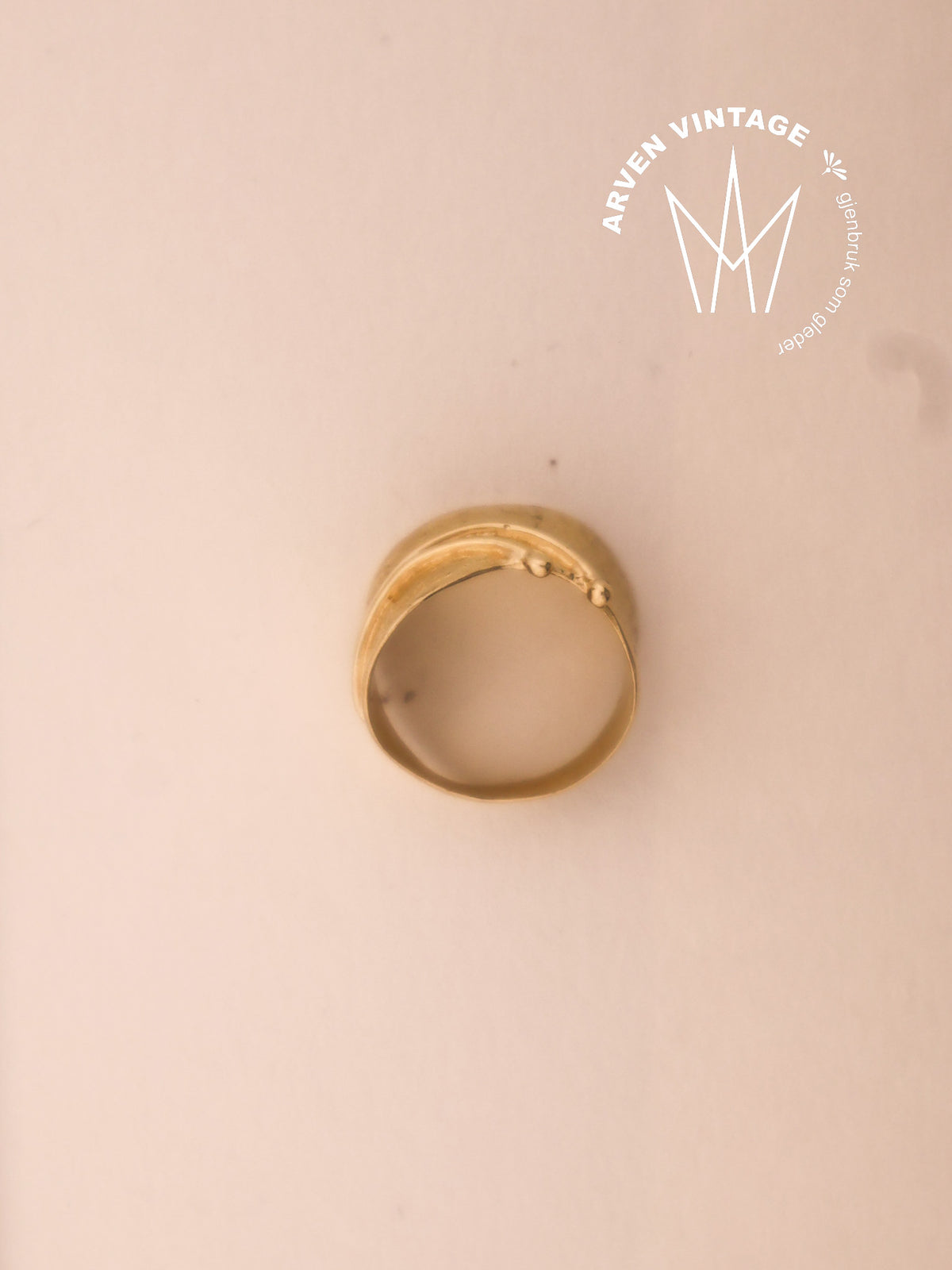 Vintage ring in yellow gold, size 55