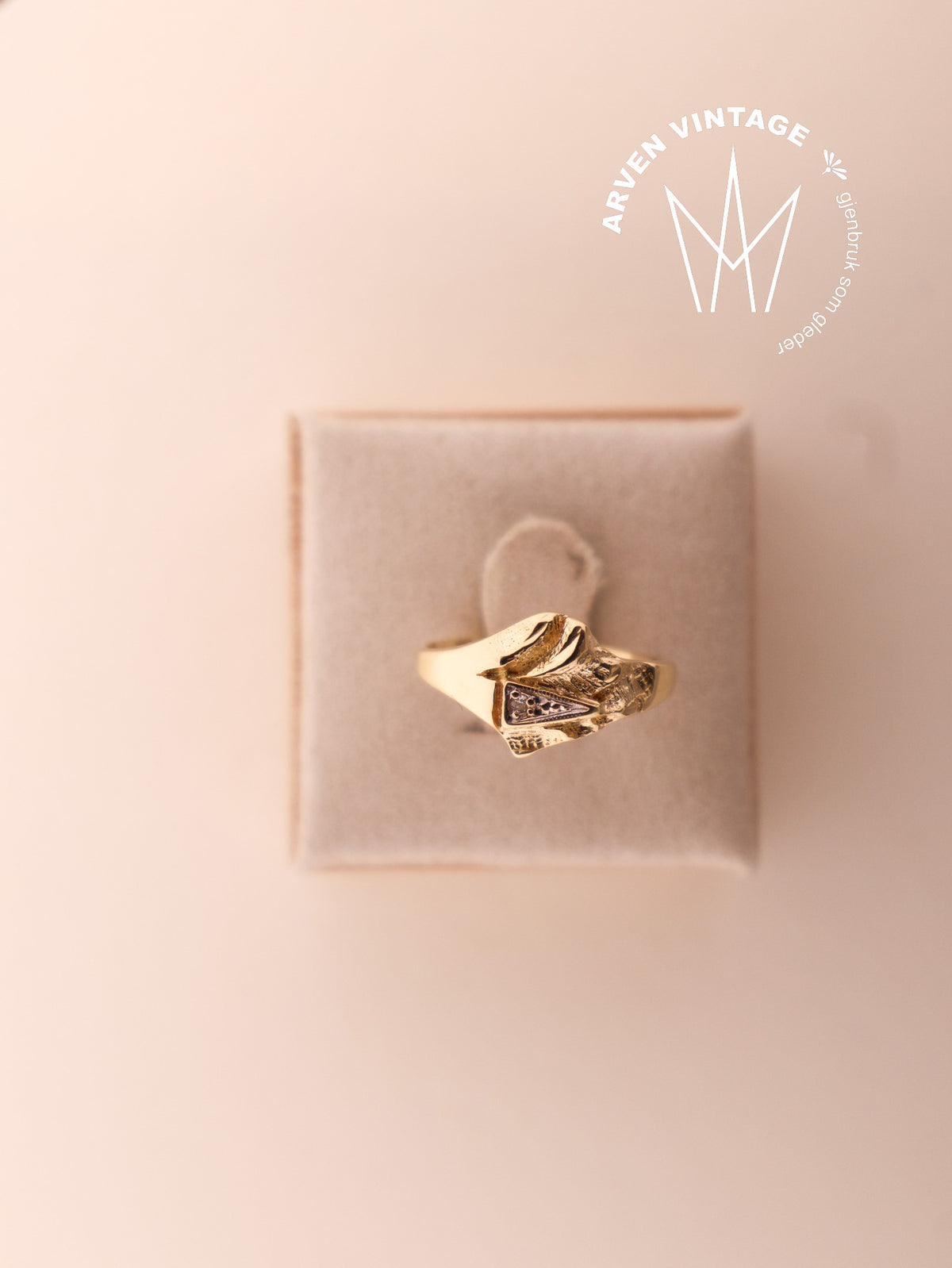 Vintage ring gult gull str.55