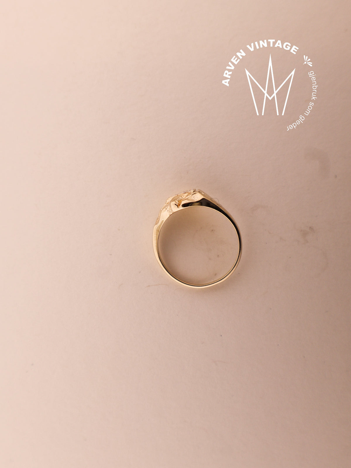 Vintage ring gult gull str.55