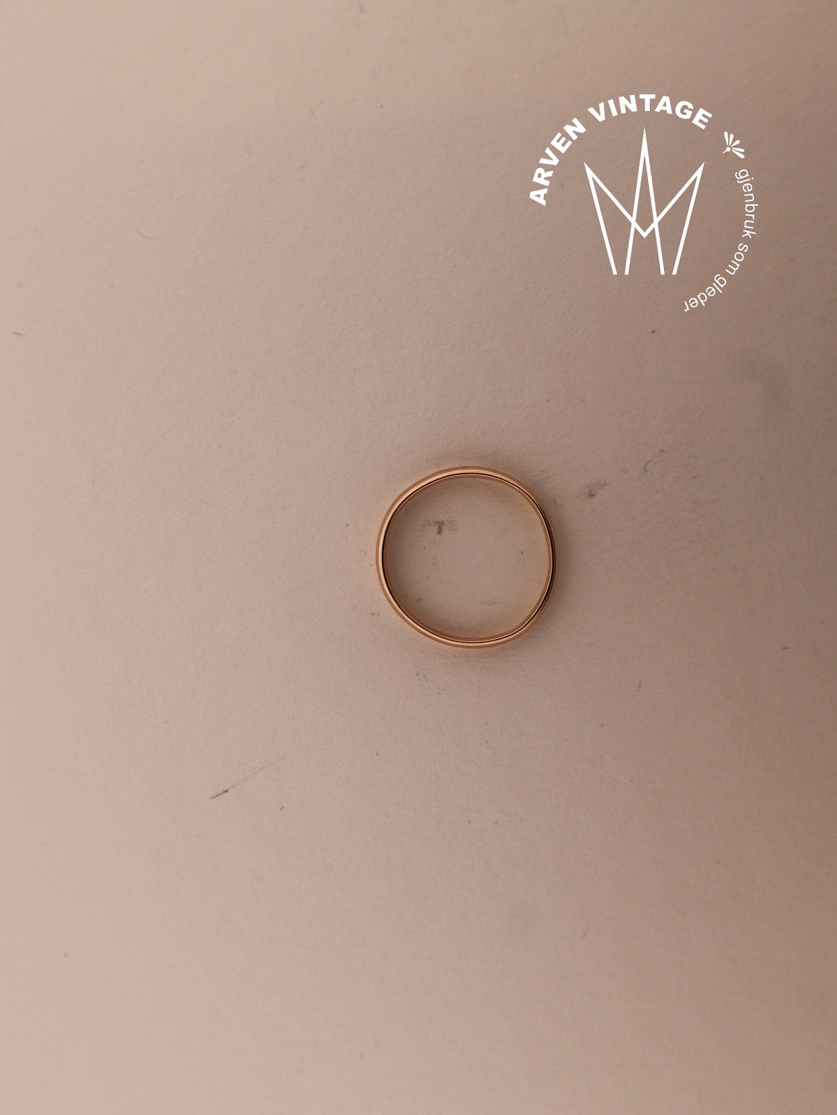 Vintage glatt ring gult gull str55