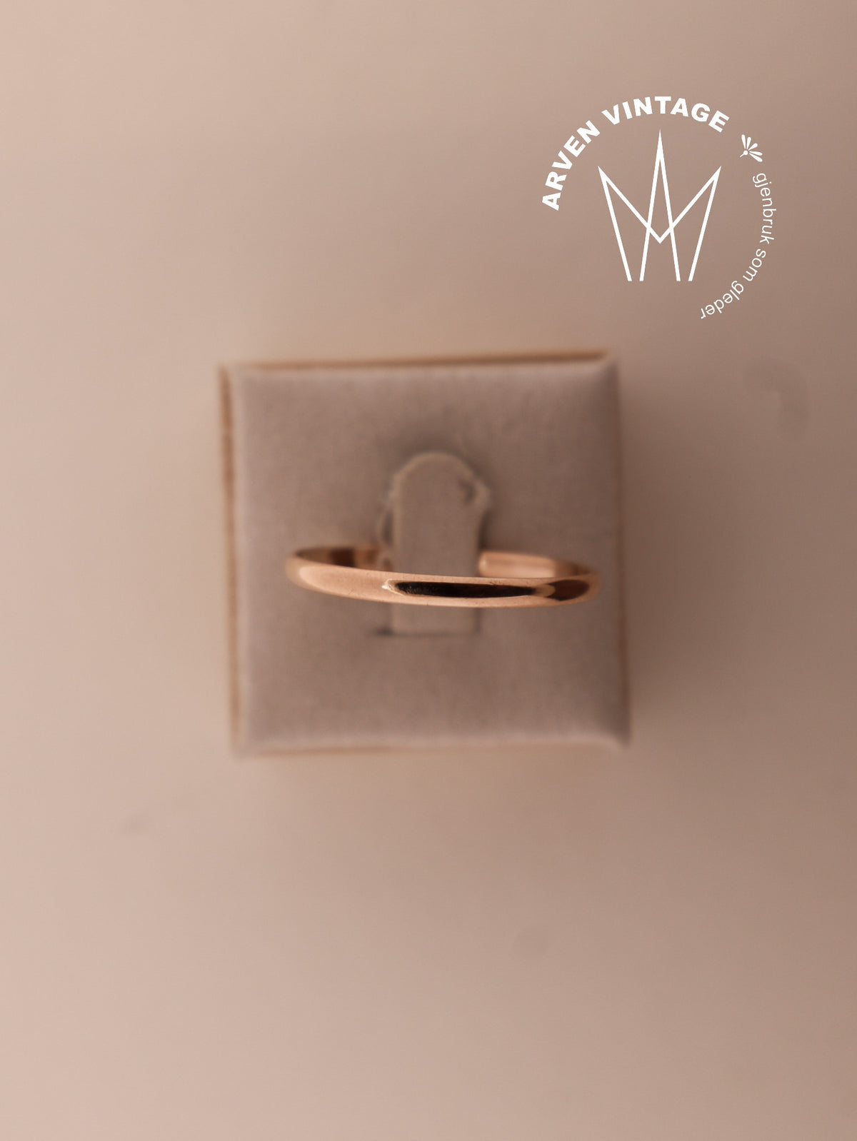 Vintage glatt ring gult gull str77