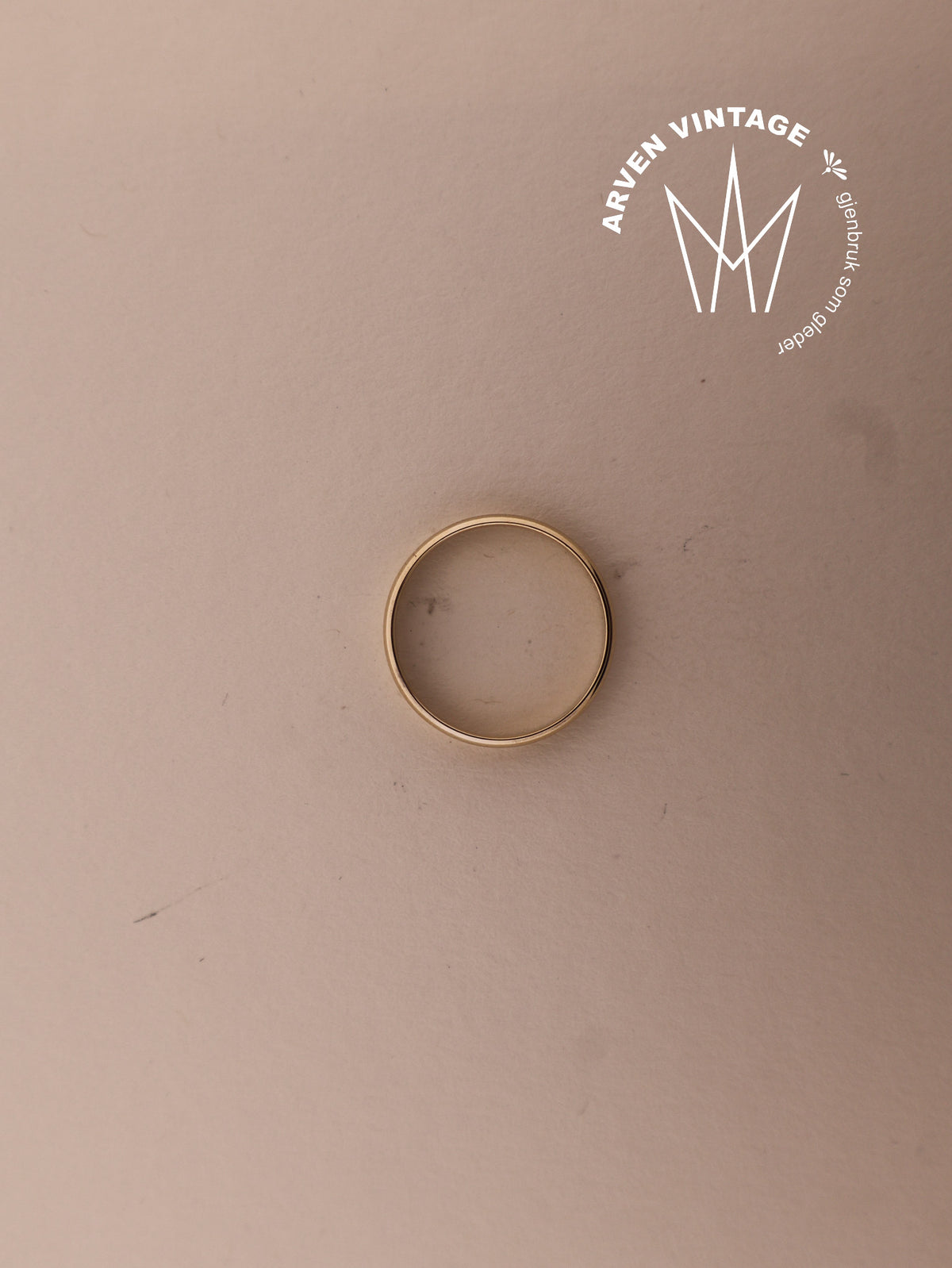 Vintage glatt ring gult gull str59