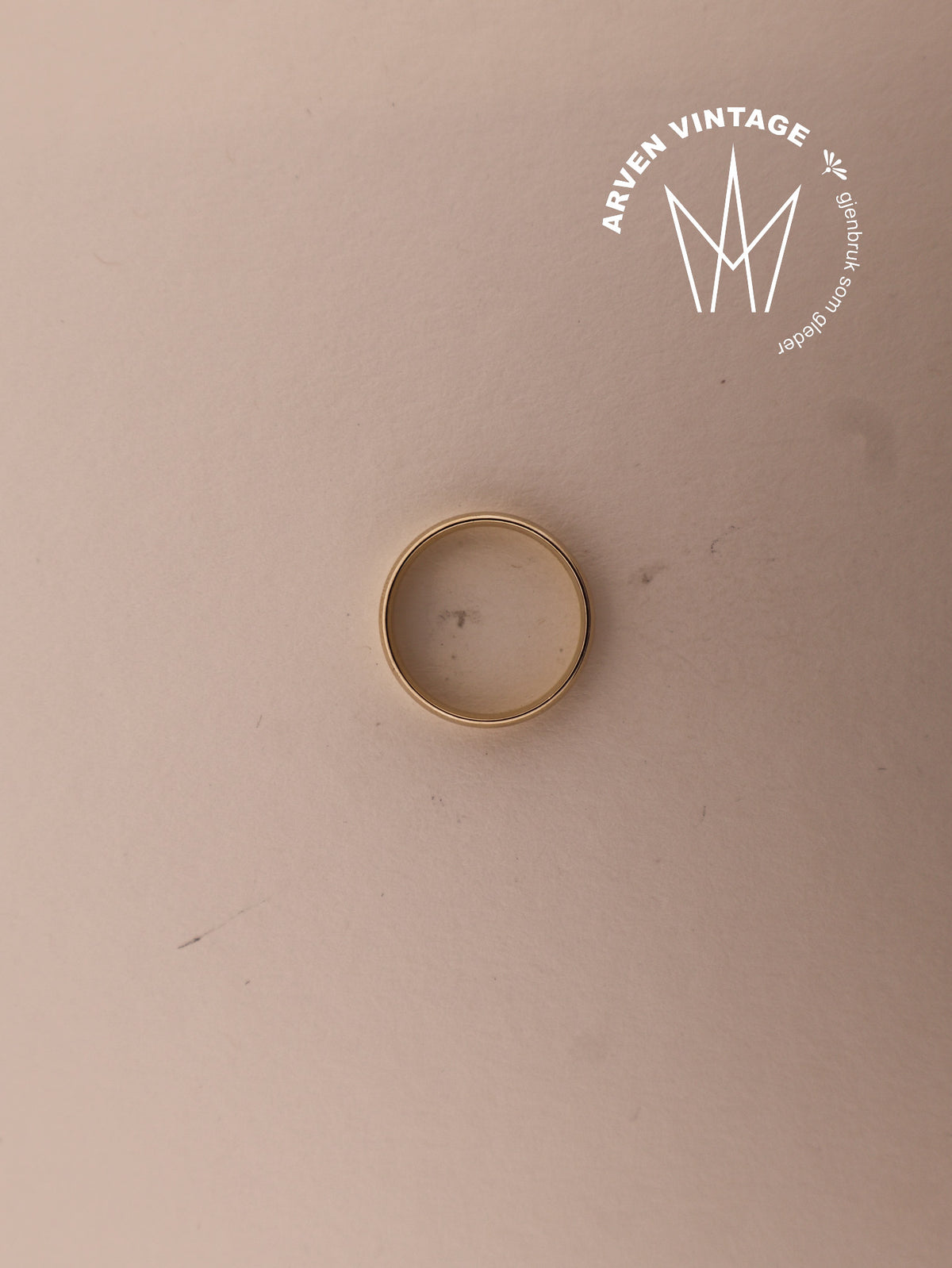 Vintage glatt ring gult gull str53