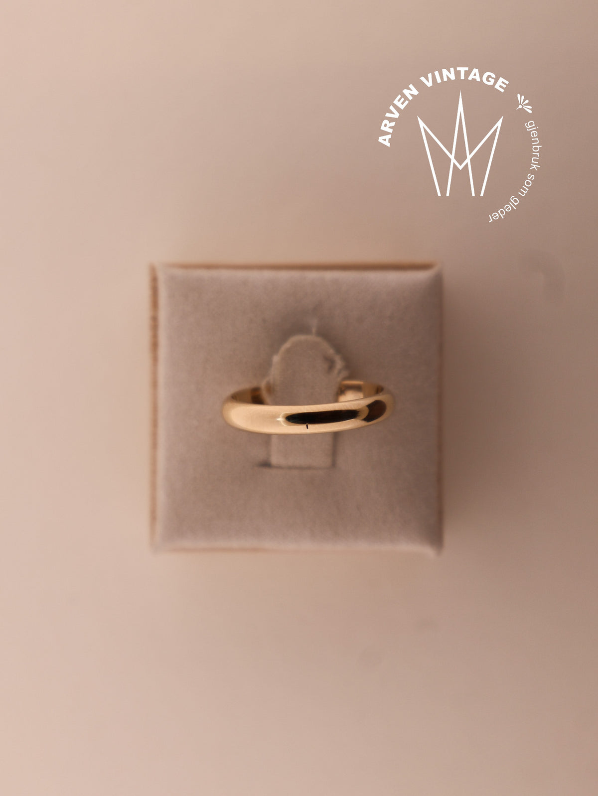 Vintage glatt ring gult gull str56