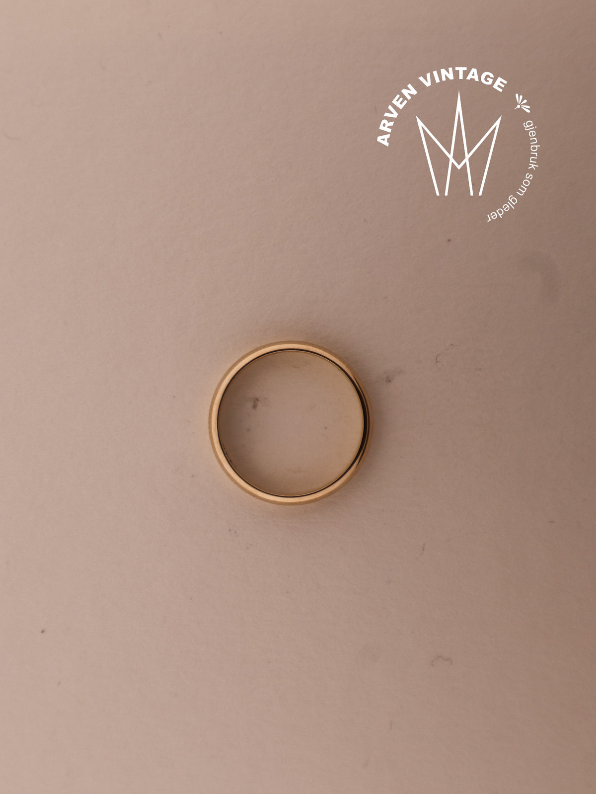 Vintage glatt ring gult gull str56