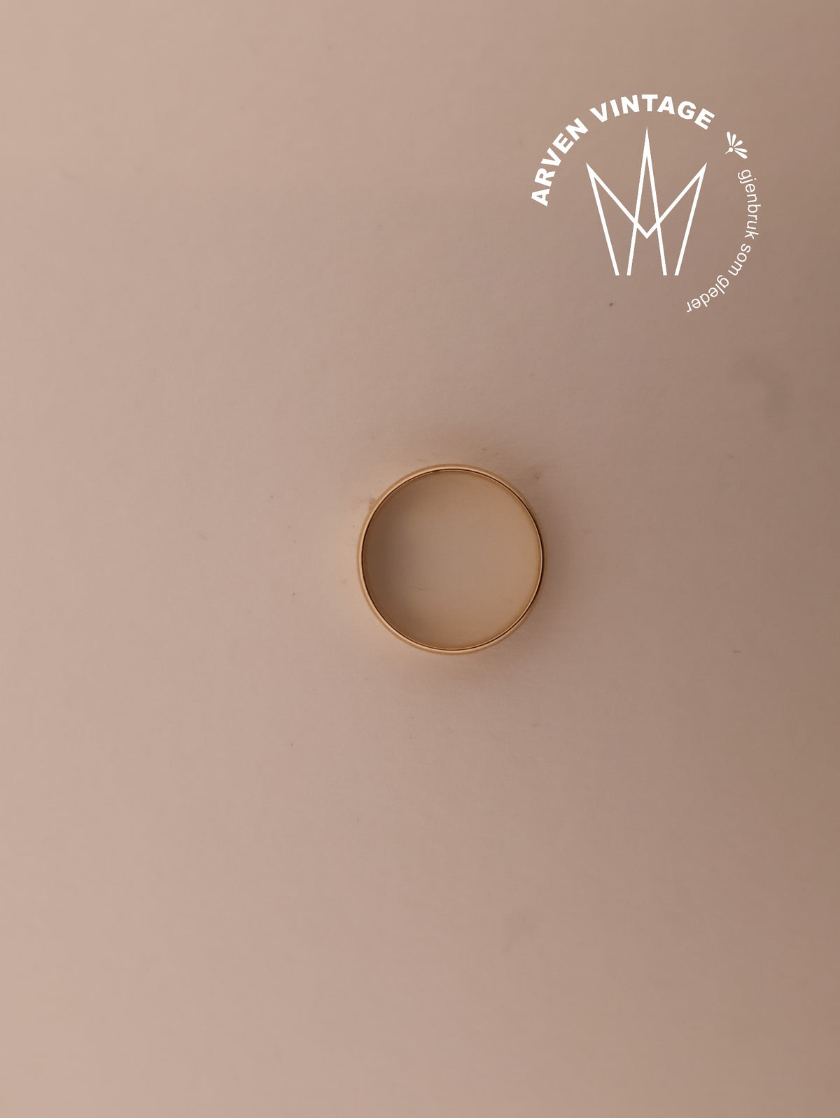 Vintage glatt ring gult gull str54