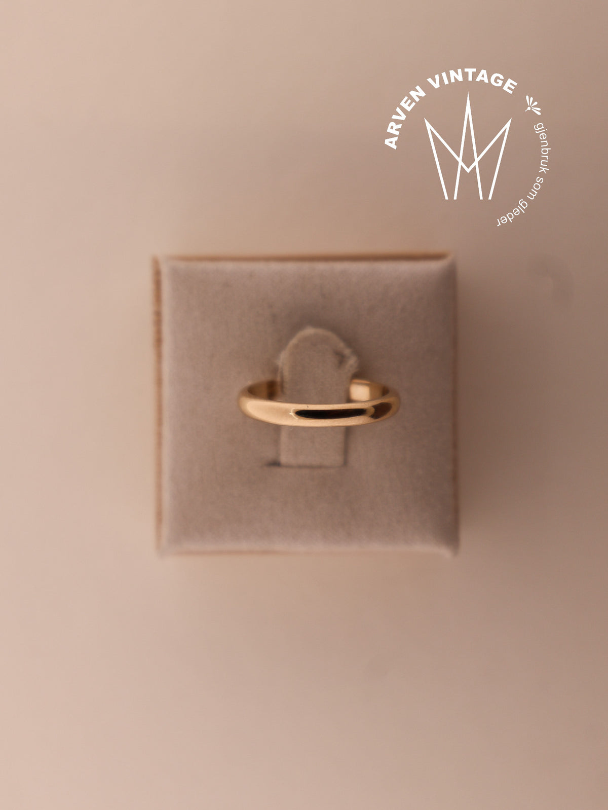 Vintage glatt ring gult gull str50