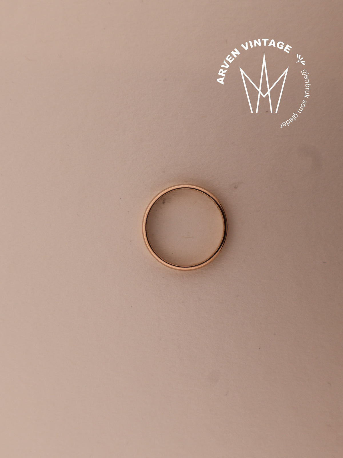 Vintage glatt ring gult gull str56