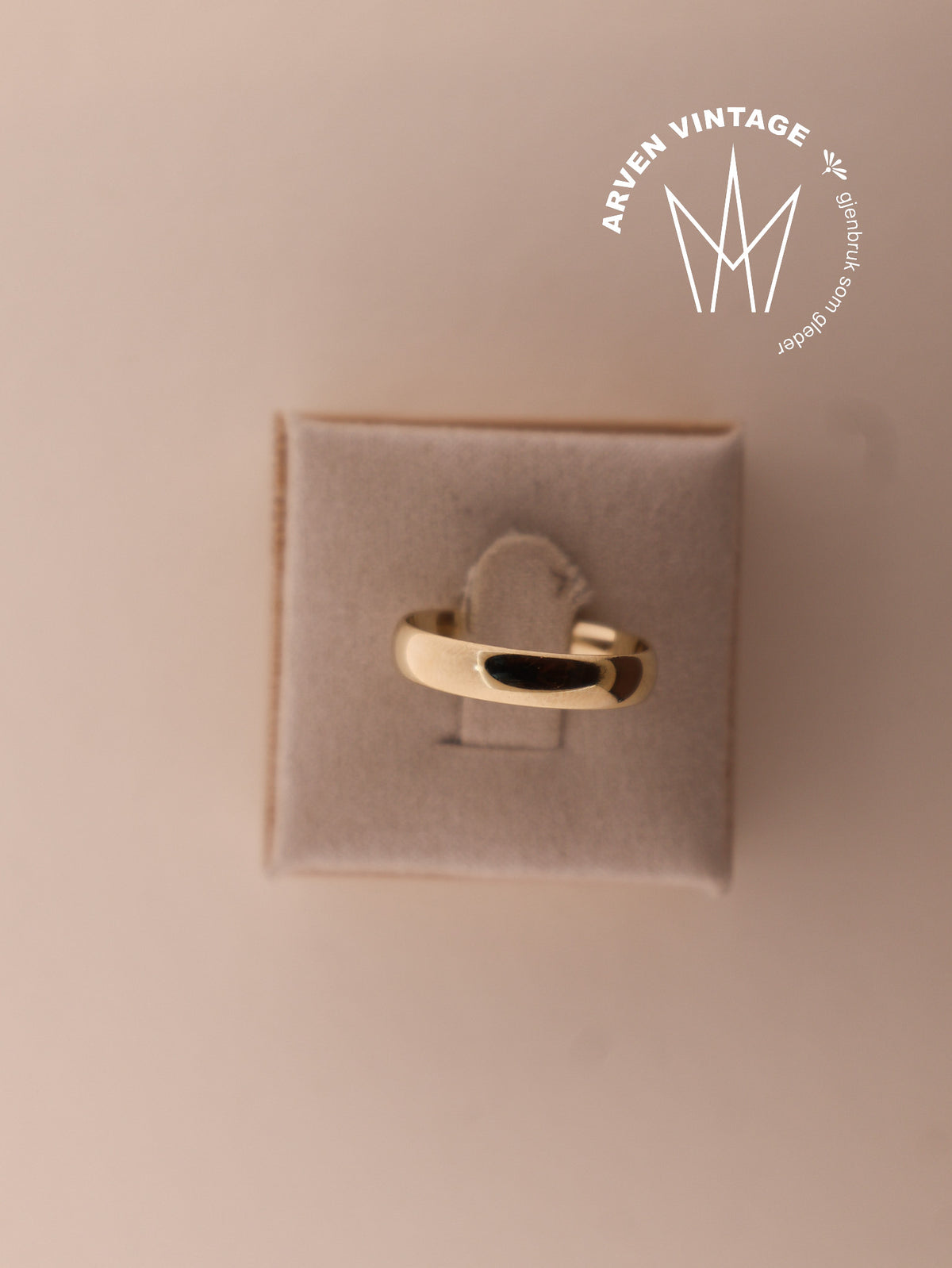 Vintage glatt ring gult gull str55