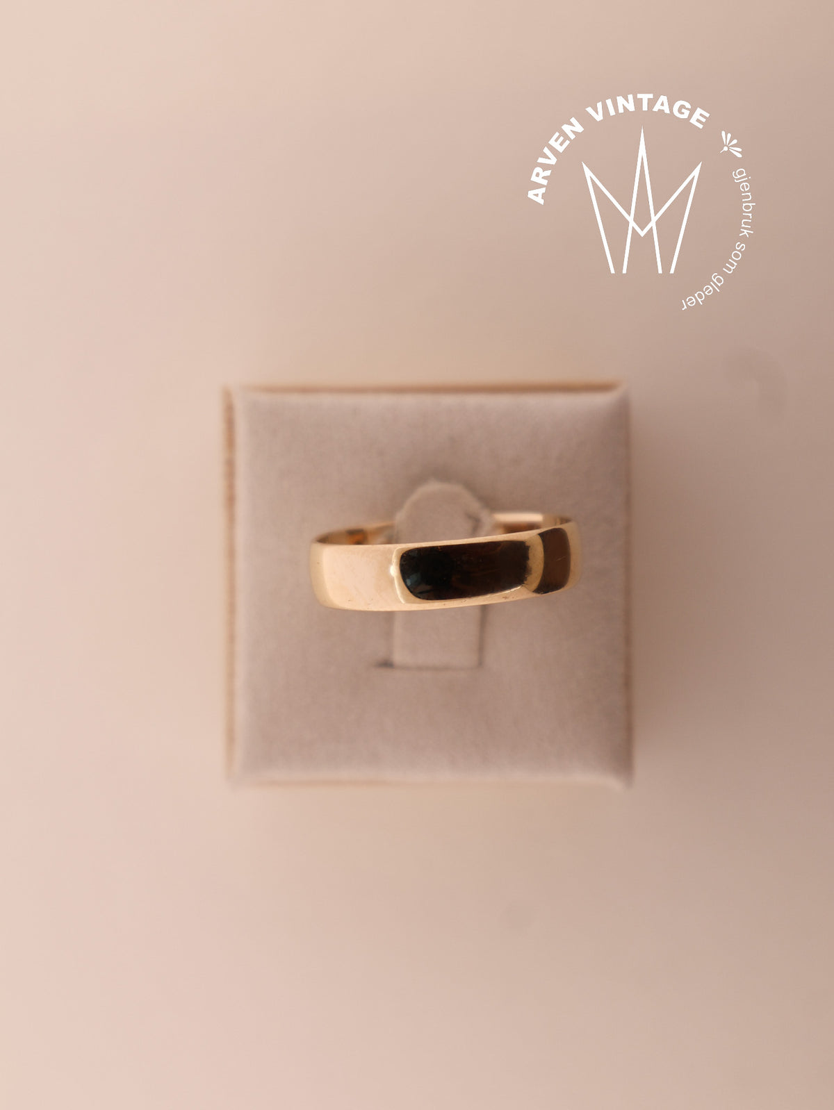 Vintage glatt ring gult gull str65