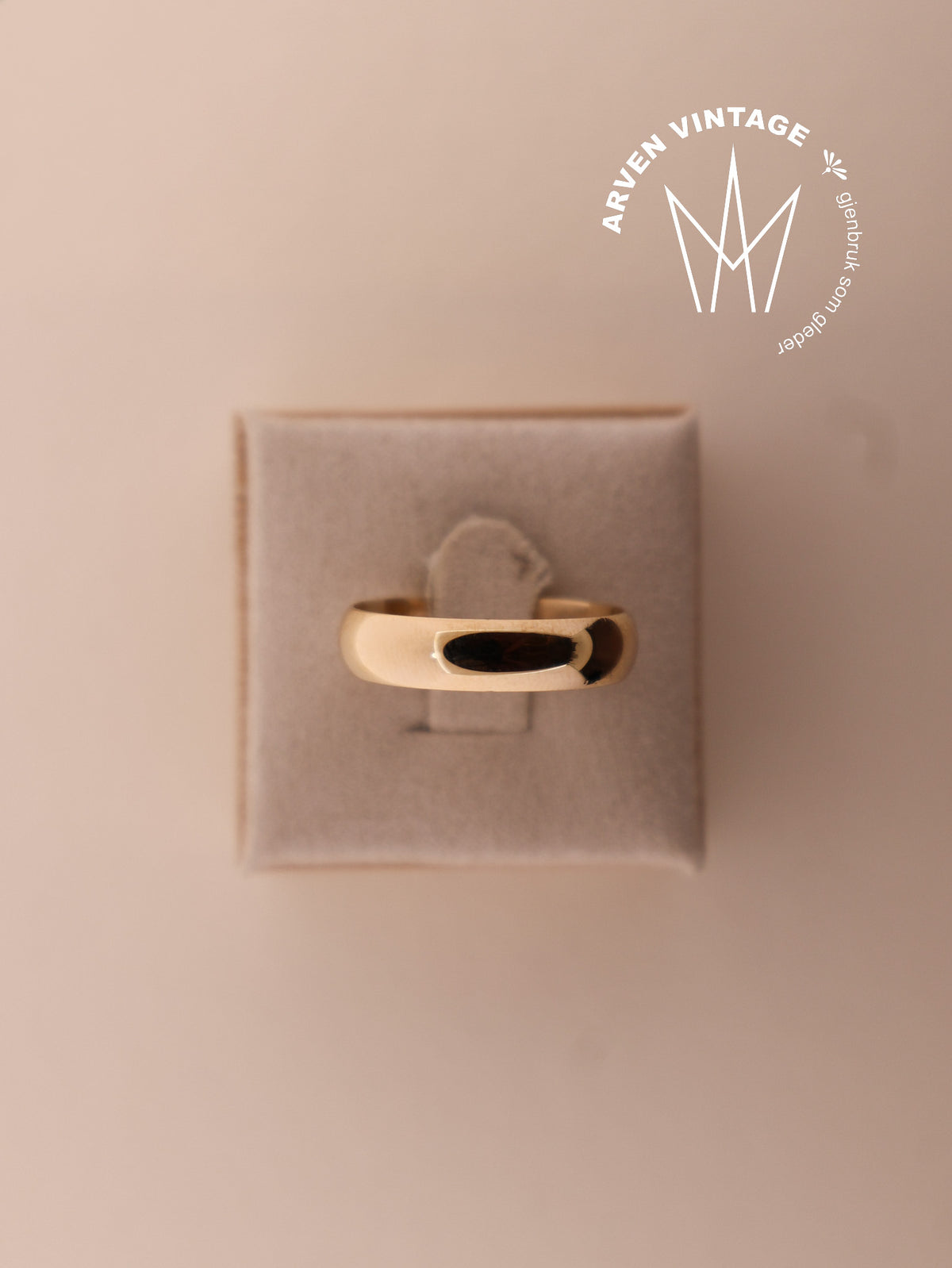 Vintage glatt ring gult gull str62