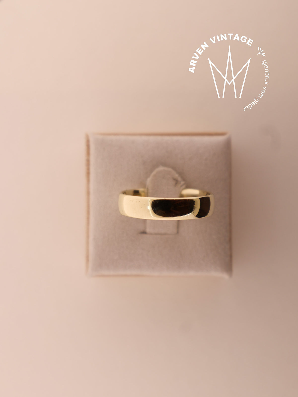 Vintage glatt ring gult gull str63