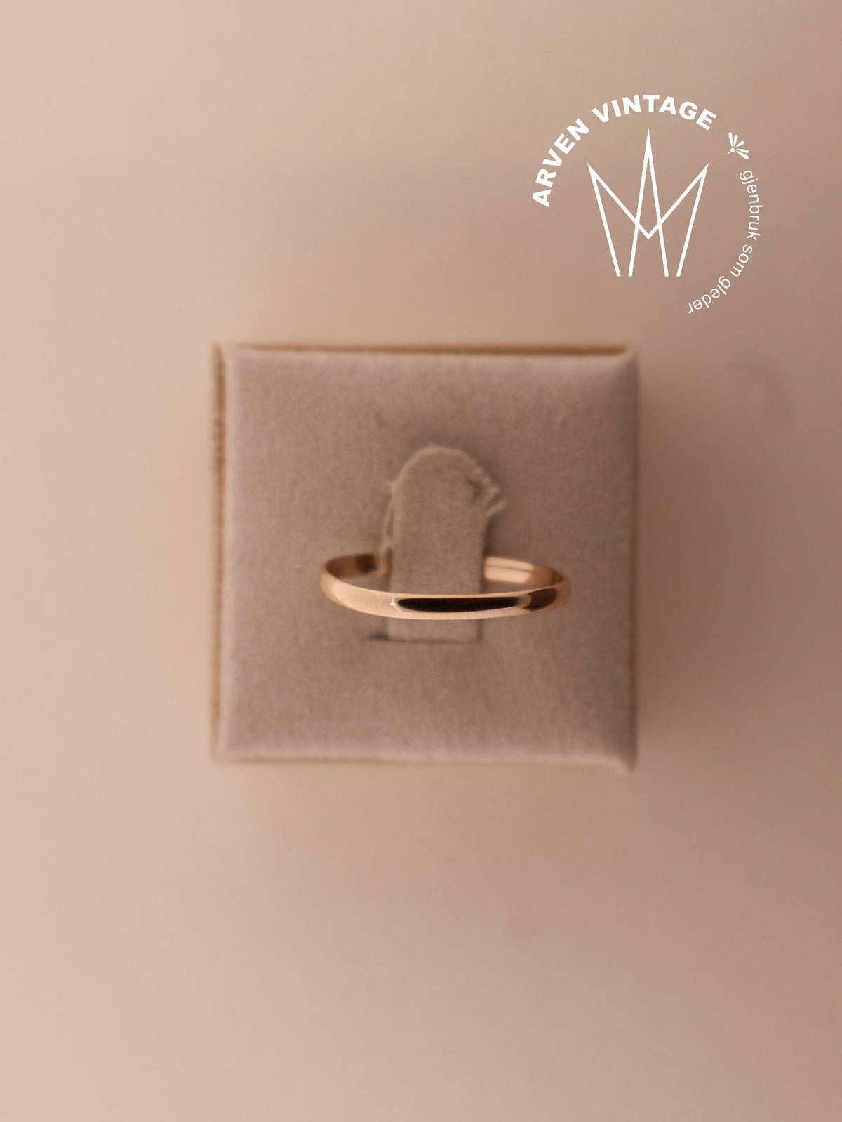 Vintage glatt ring gult gull str59