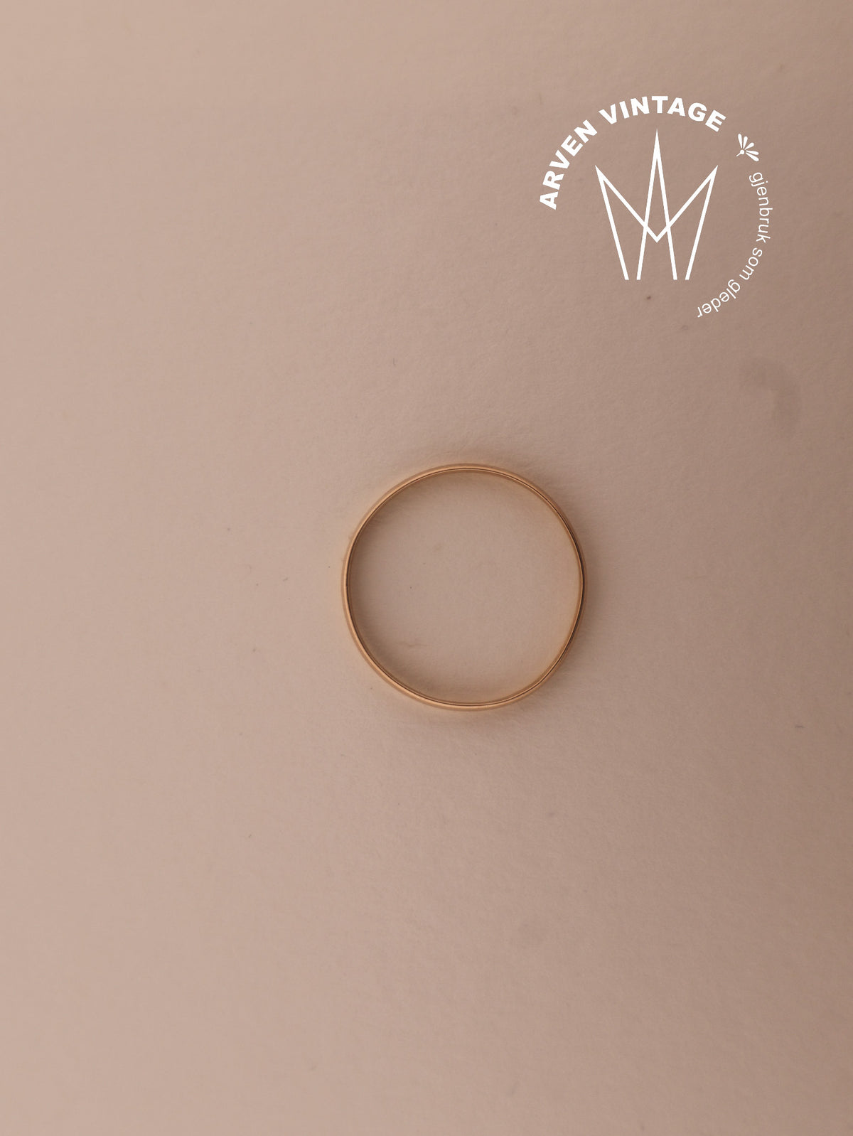 Vintage glatt ring gult gull str59