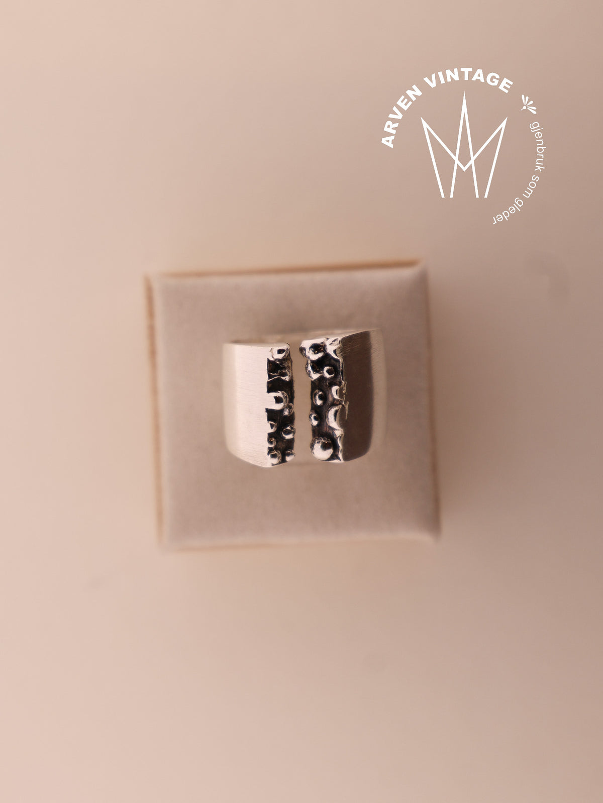Vintage oksidert sølv ring str54