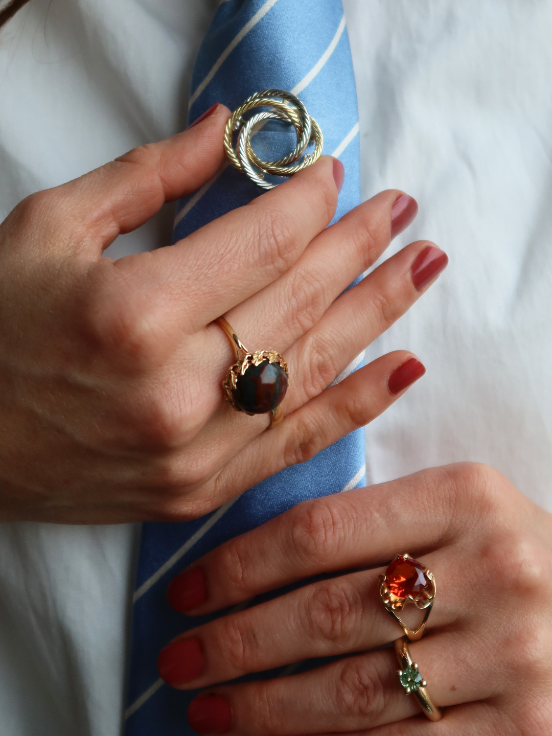 Vintage ring gult gull str 59