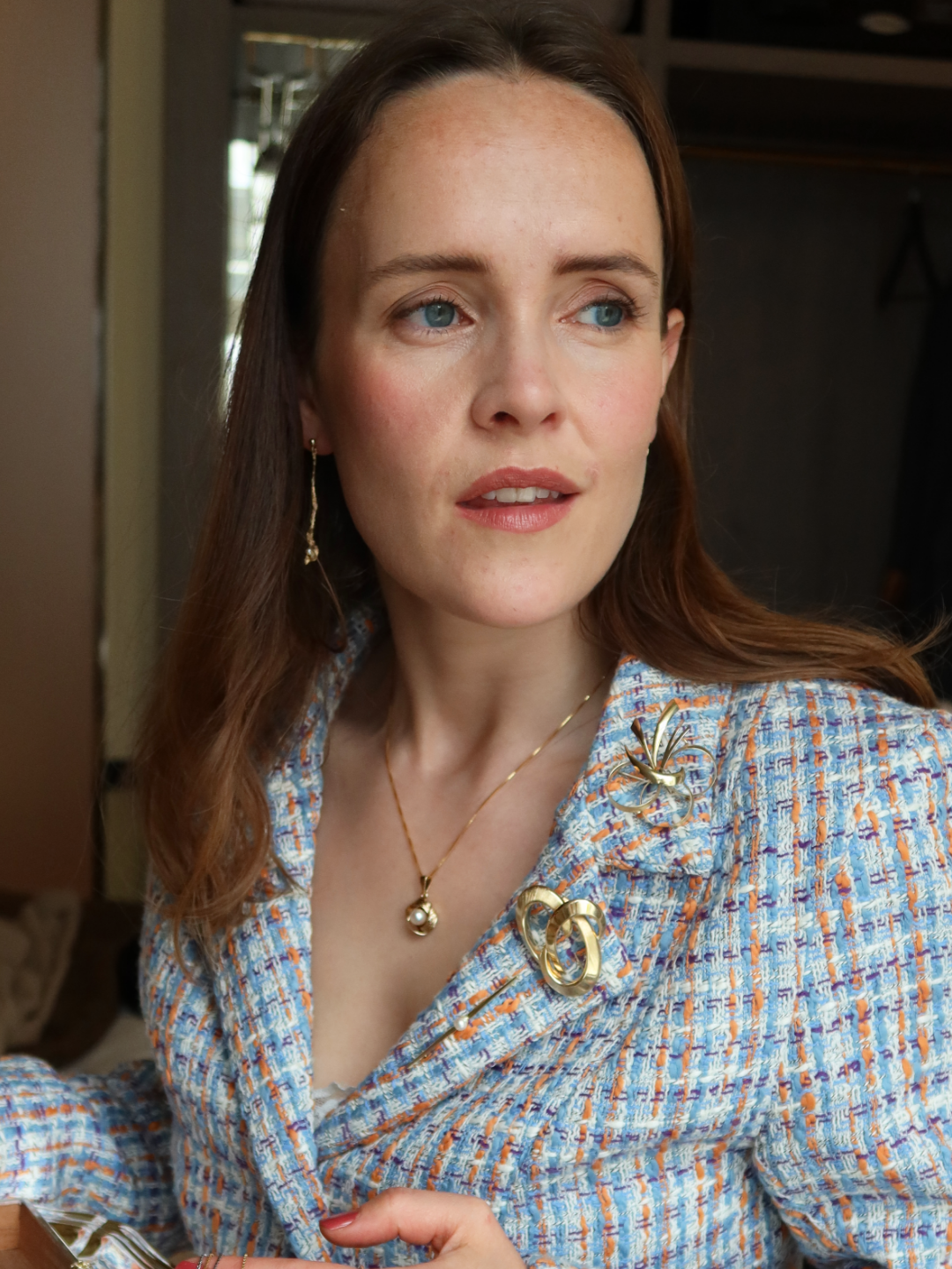 Vintage ørepynt gult gull