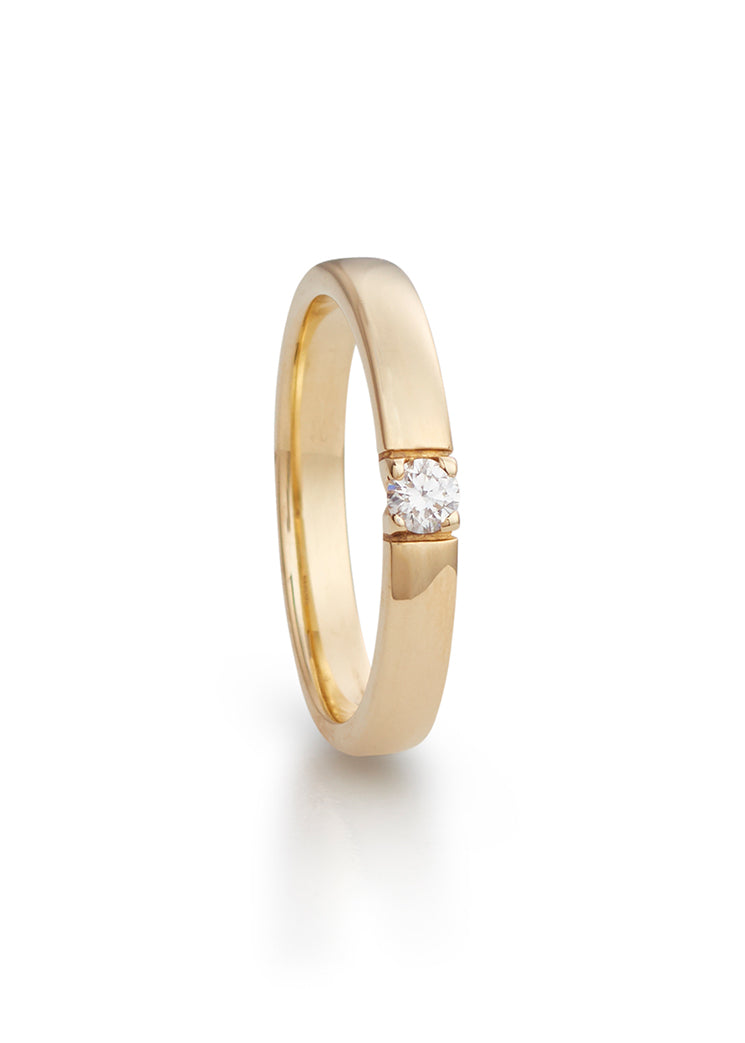 Alliance ring in yellow gold with diamond 