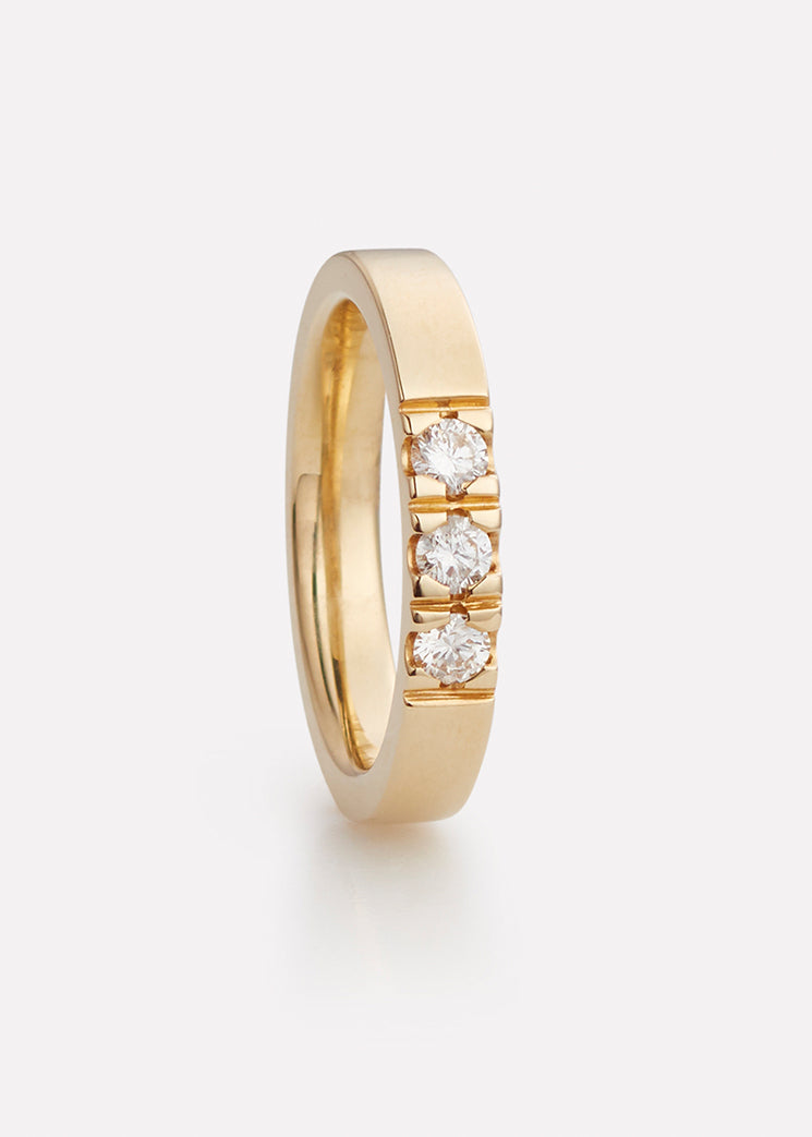 Alliance ring in yellow gold with diamond 