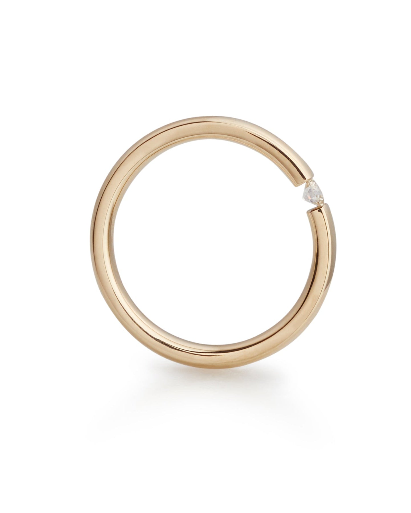 Spennring i gult gull med diamant