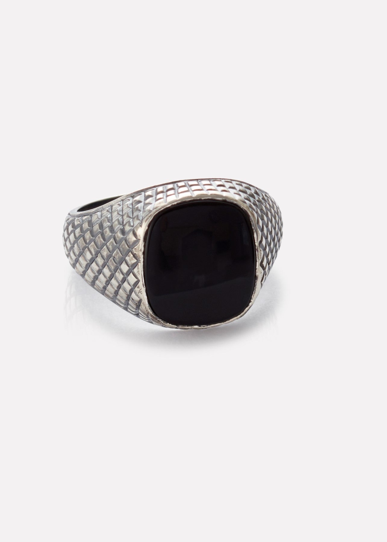 Unisex ring with Onyx in oxidized silver