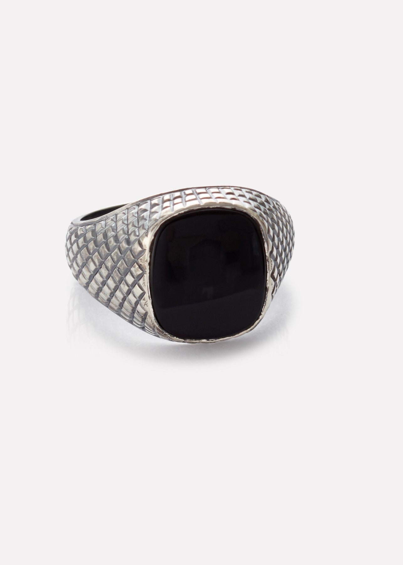 Unisex ring med Onyx i oksidert sølv