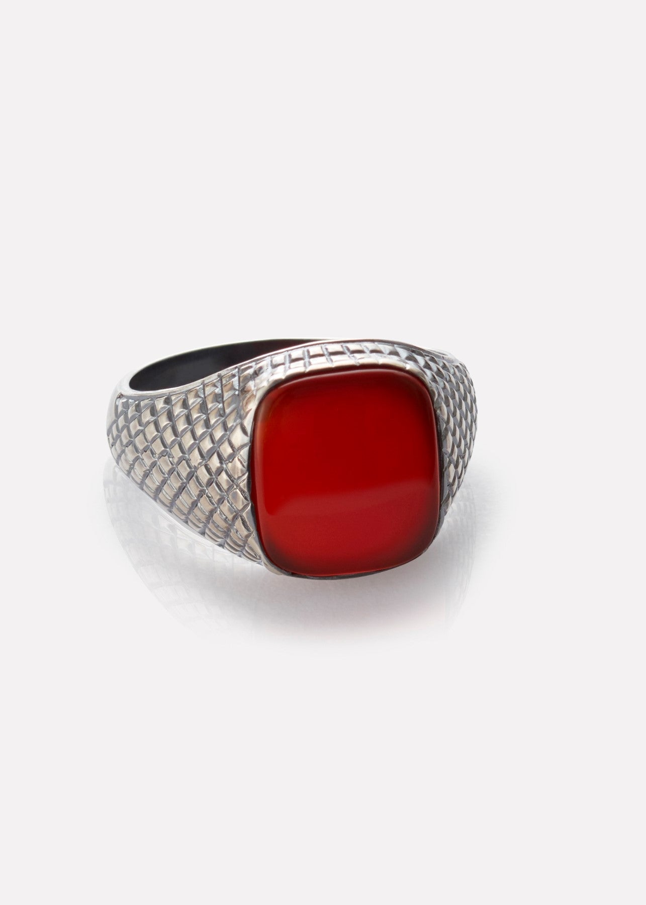 Unisex ring med karneol i sølv