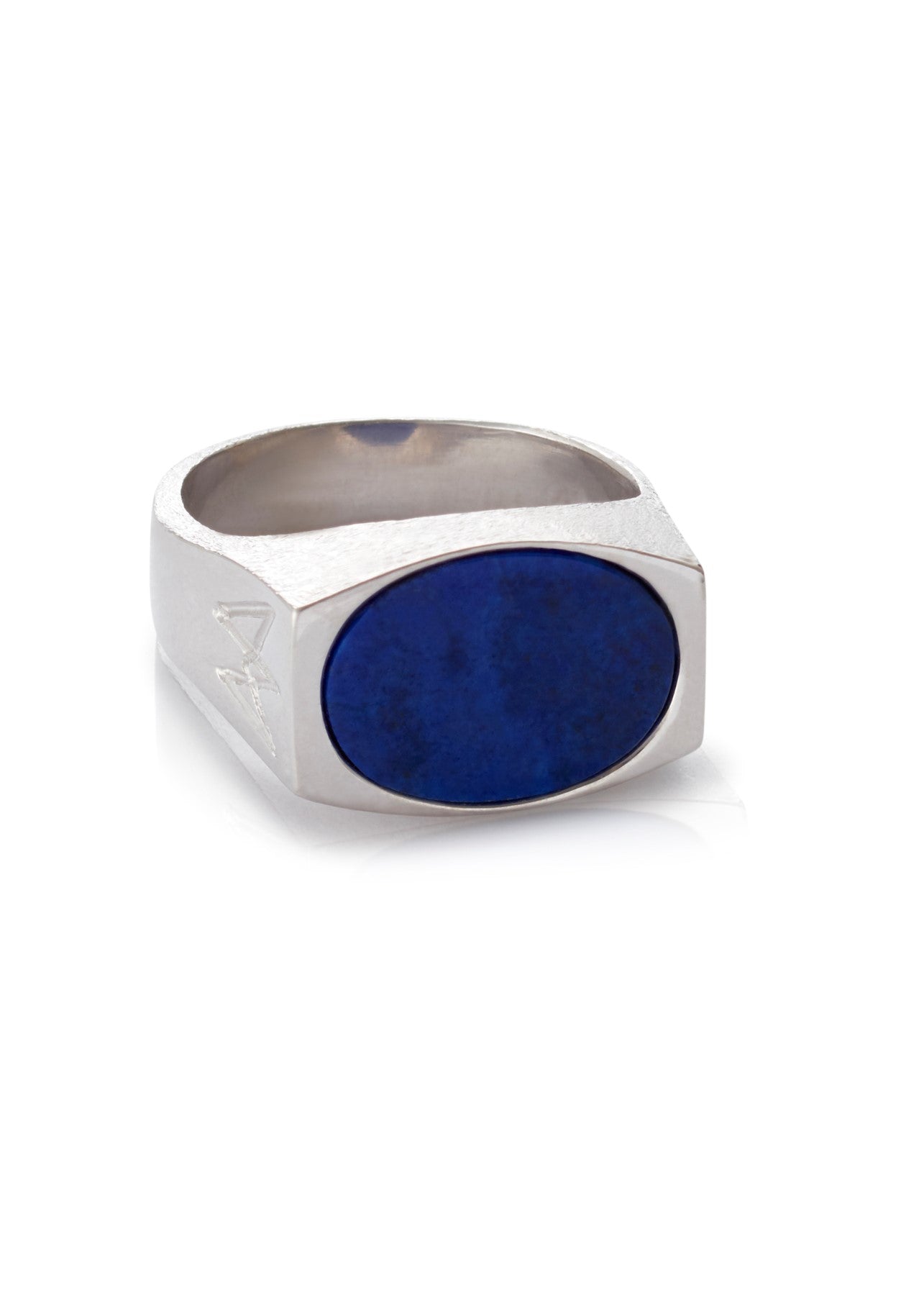 Unisex ring with lapis in silver