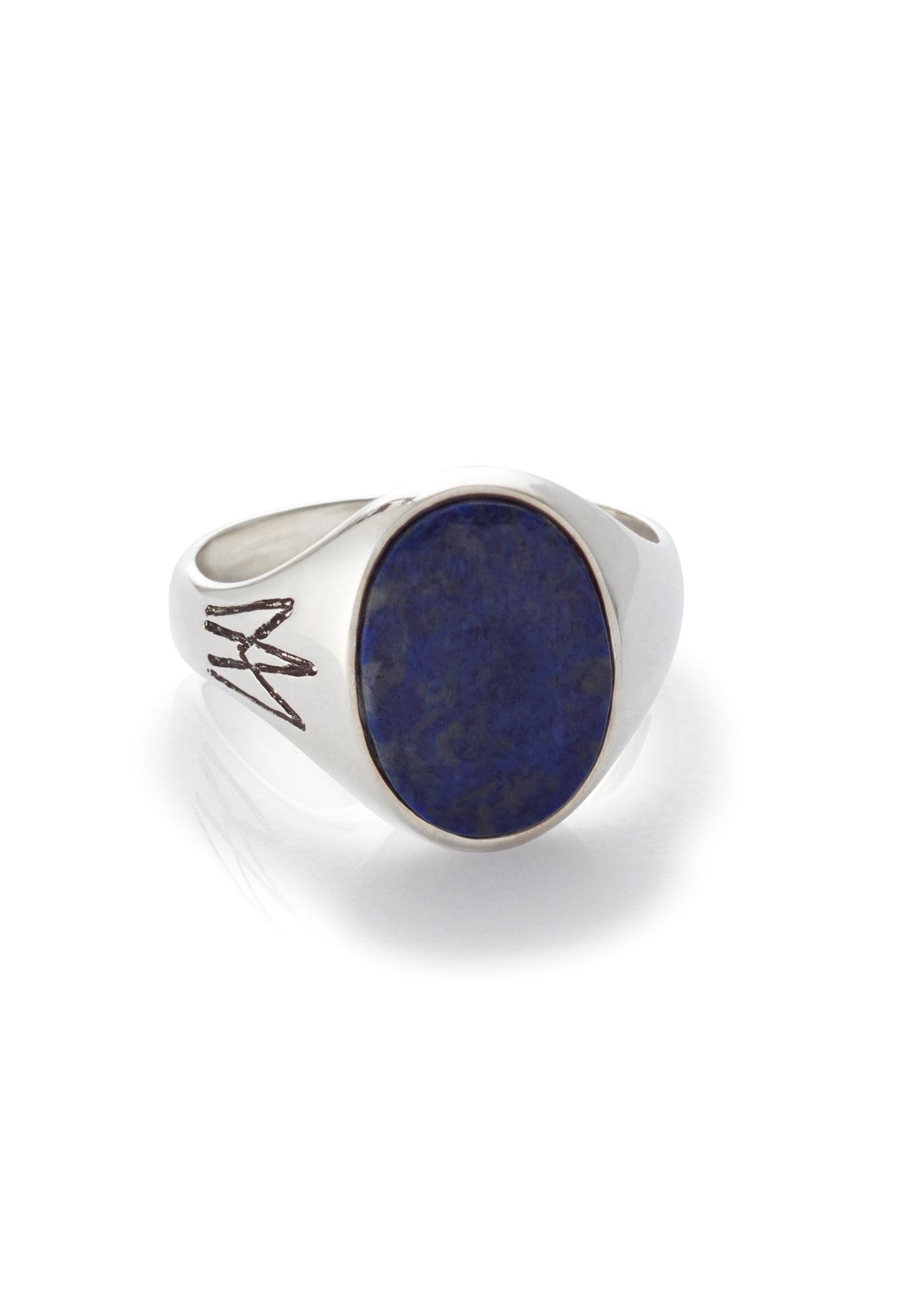 Unisex ring with lapis in silver