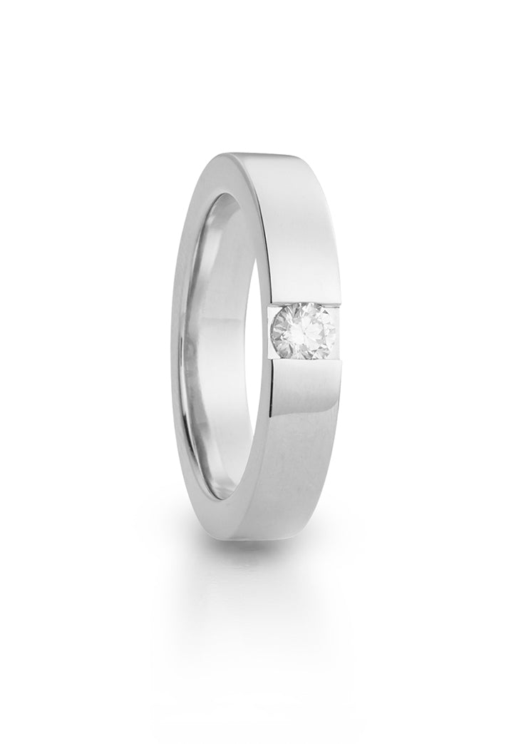 Stas ring in white gold with diamond, ladies